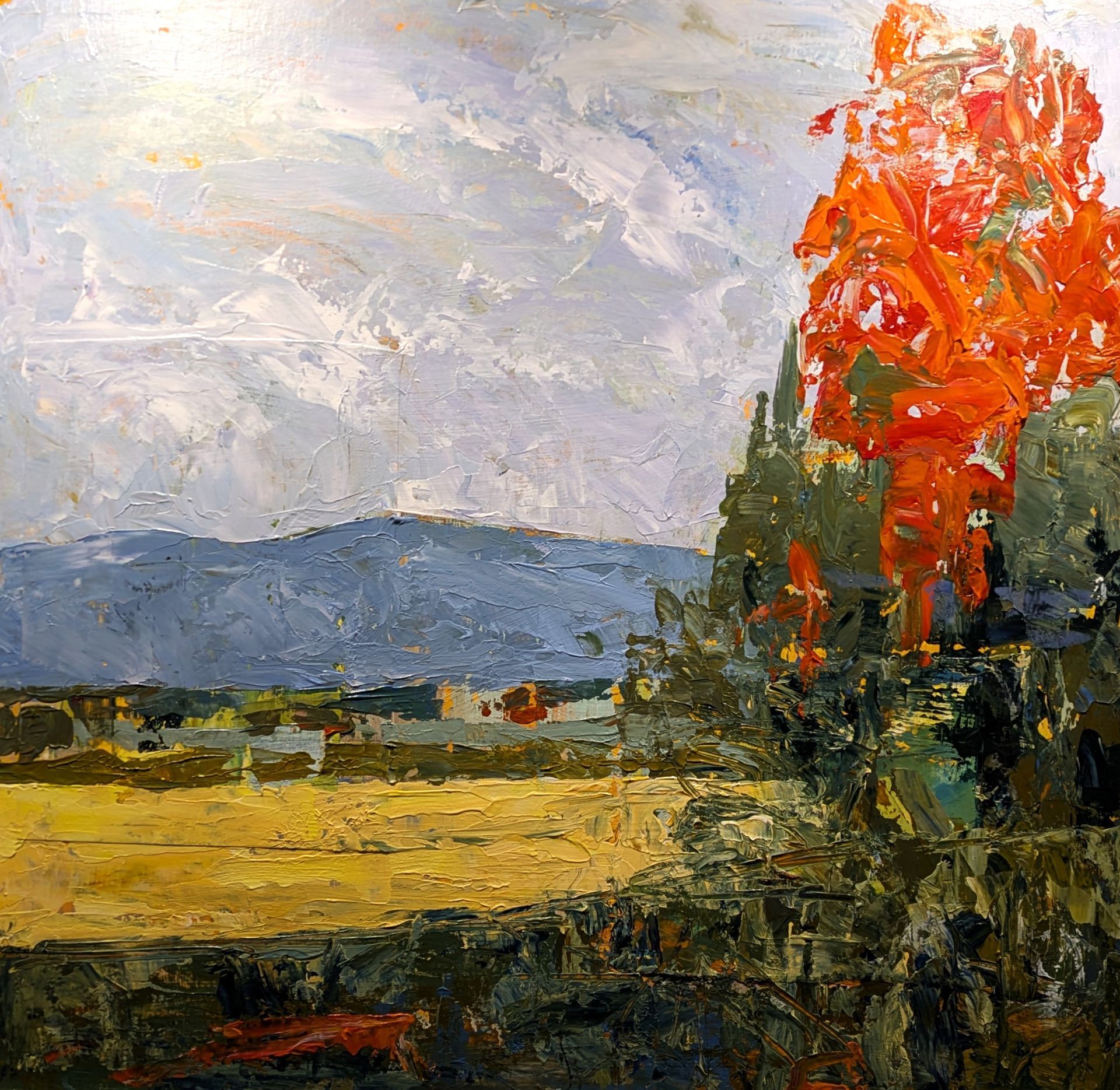 Octber Pear Tree Mixed Media on Board 42cm x 42cm £675