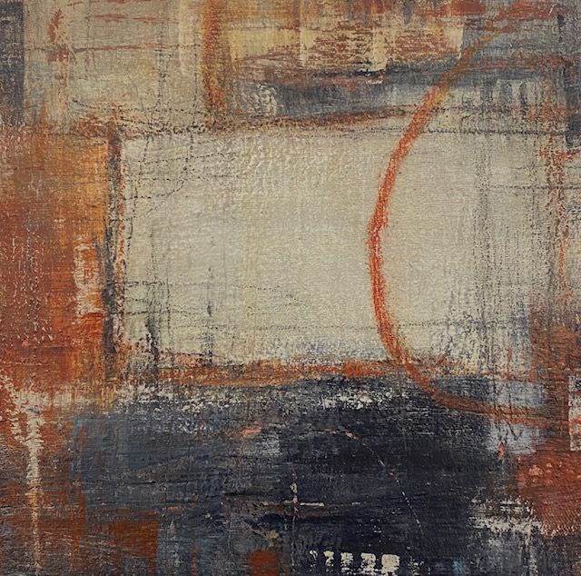 Somewhere Only We Know I, Mixed Media on Cradled Board 21cm x 21cm framed size 24cm x 24cm £325