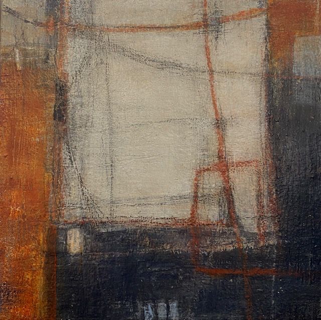 Somewhere Only We Know III, Mixed Media on Cradled Board 21cm x 21cm framed size 24cm x 24cm £325