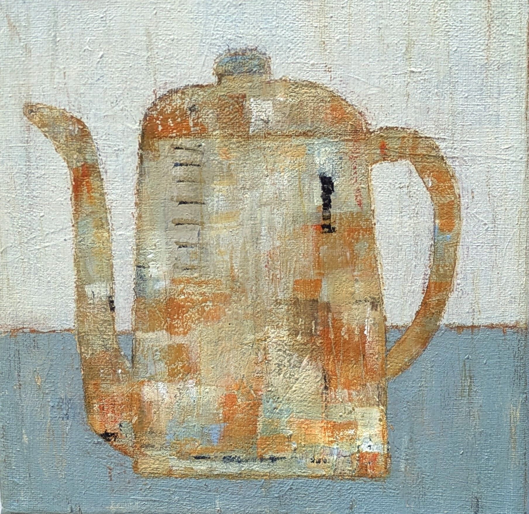 Still Life Stories V Mixed Media on Canvas 20cm square, 24cm framed SOLD