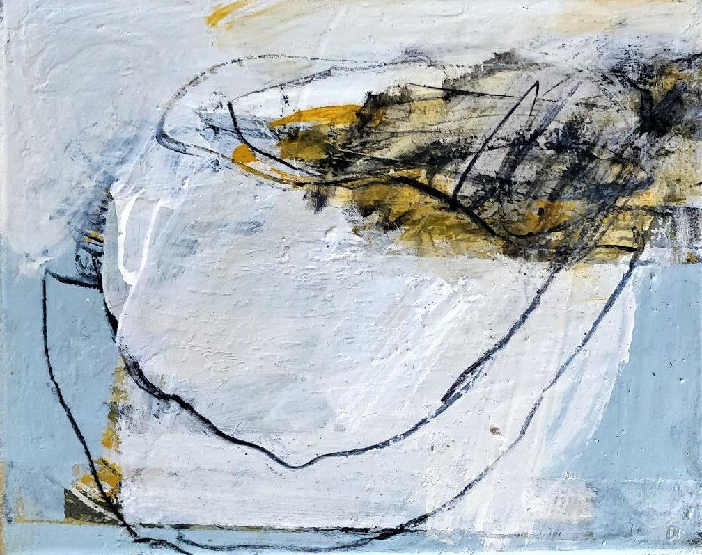 Tidepool IX Oil Charcoal and Conte on Canvas 26cm x 30cm x 4cm SOLD