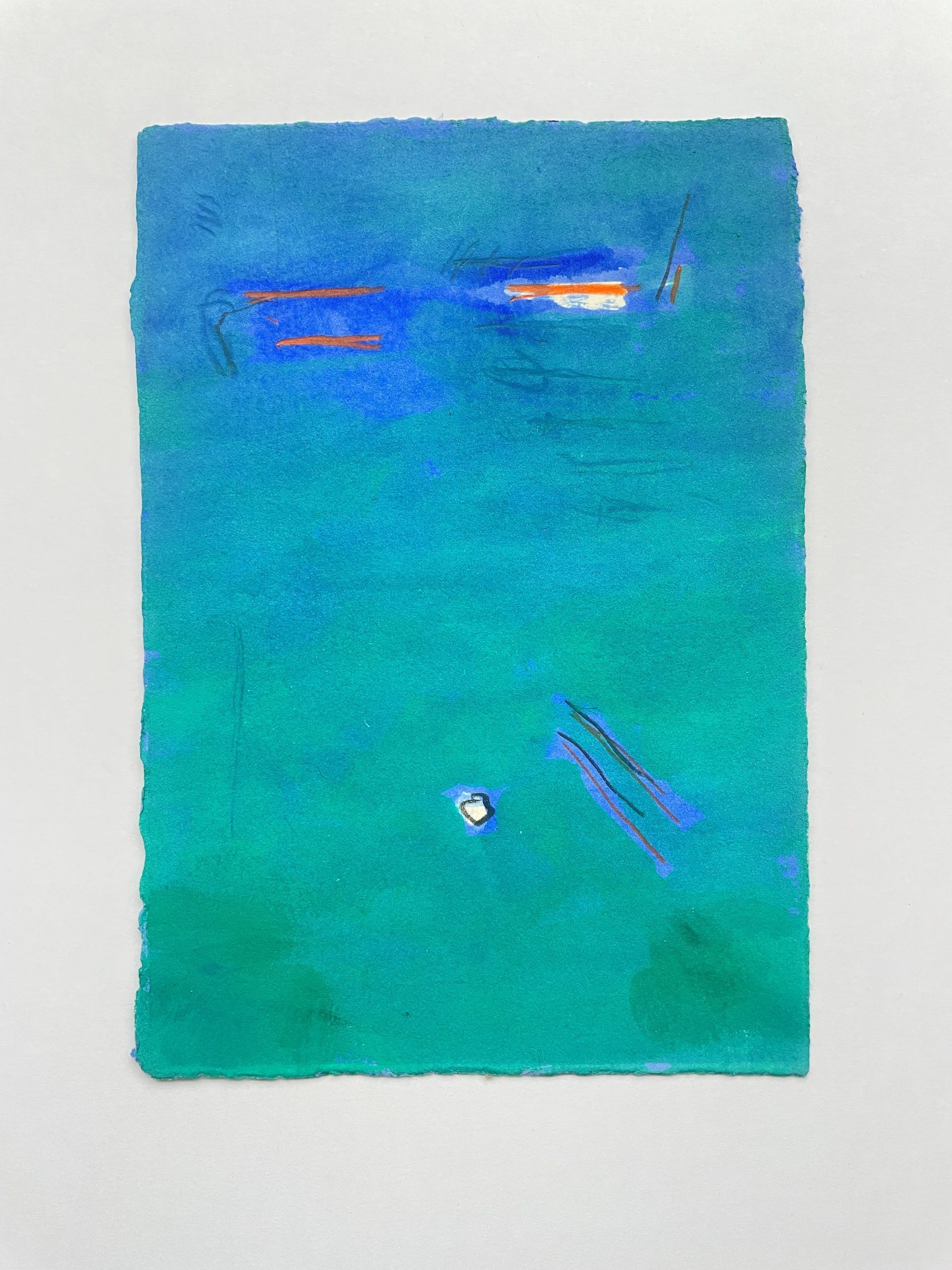 Reset to Blue Oil on Arches 88 19cm x 12.5cm Framed 33cm x 25cm £220