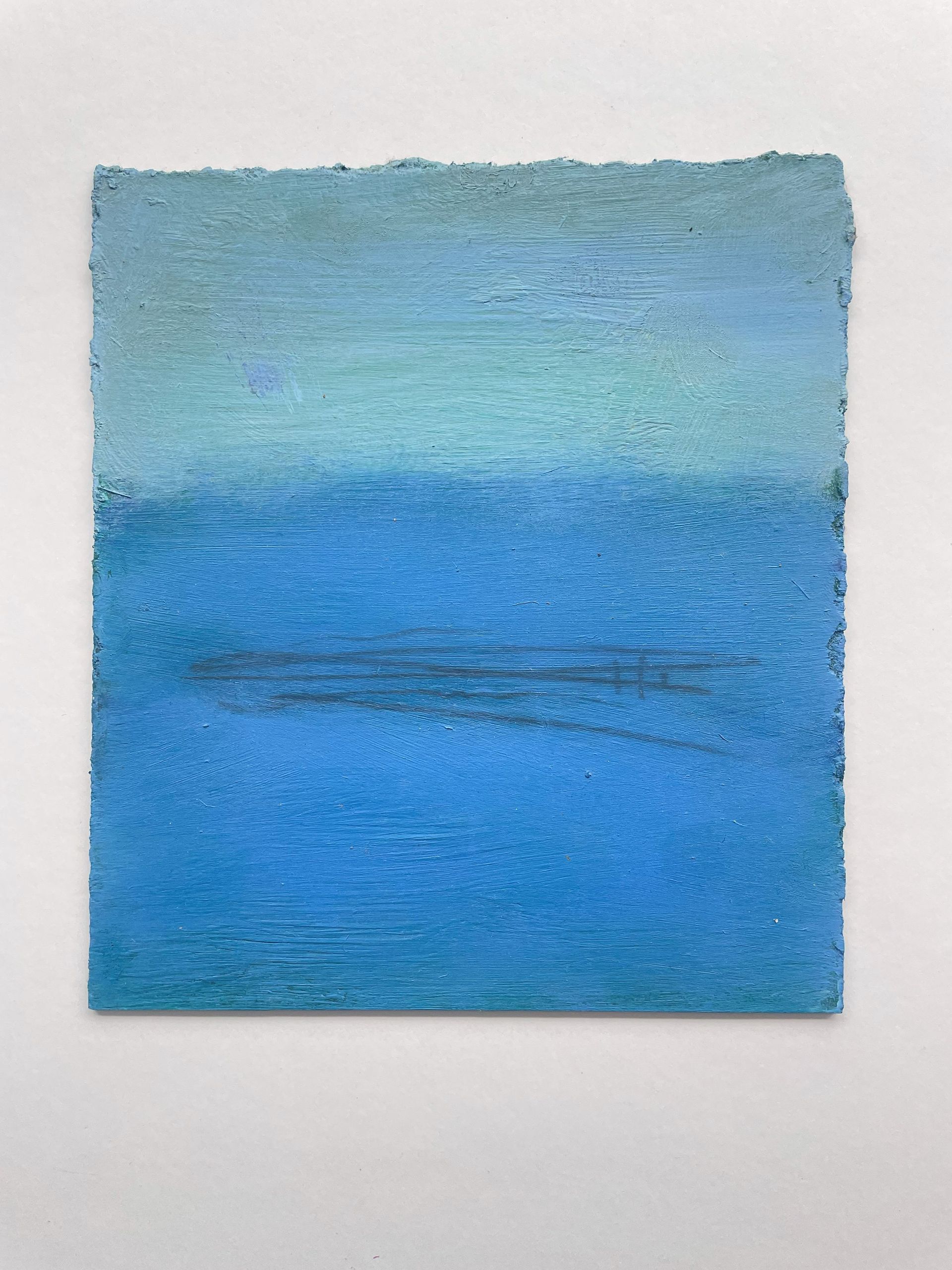 Storm Inside Oil on Board 19.5cm x 17cm framed 24cm x 22cm £240