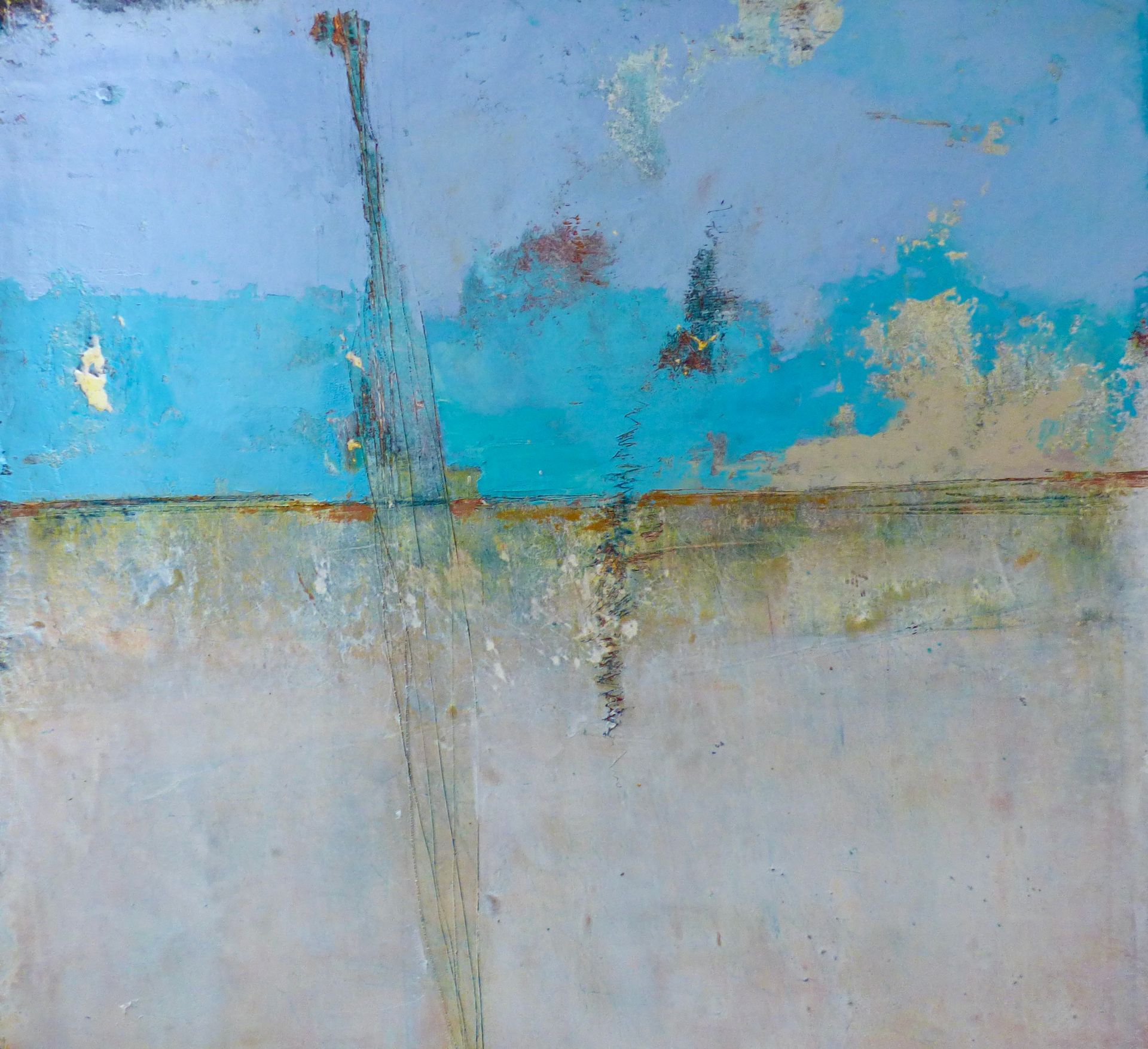 Brocklebank Dock Oil and Cold Wax on Panel 34cm x 34cm £350