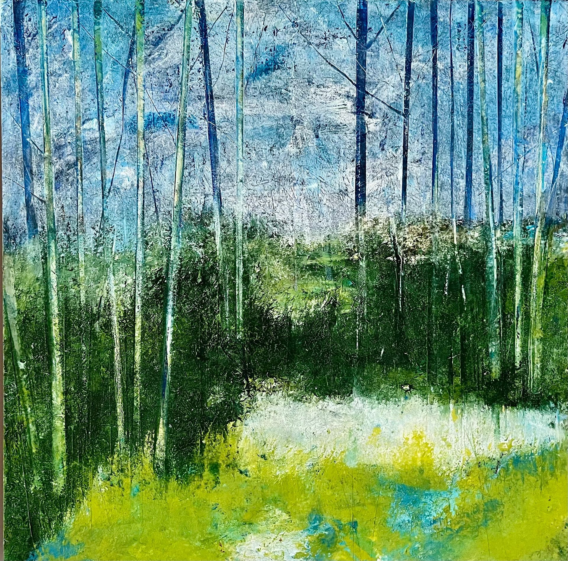 Marshland Oil and Cold Wax on Panel 34cm x 34cm £350