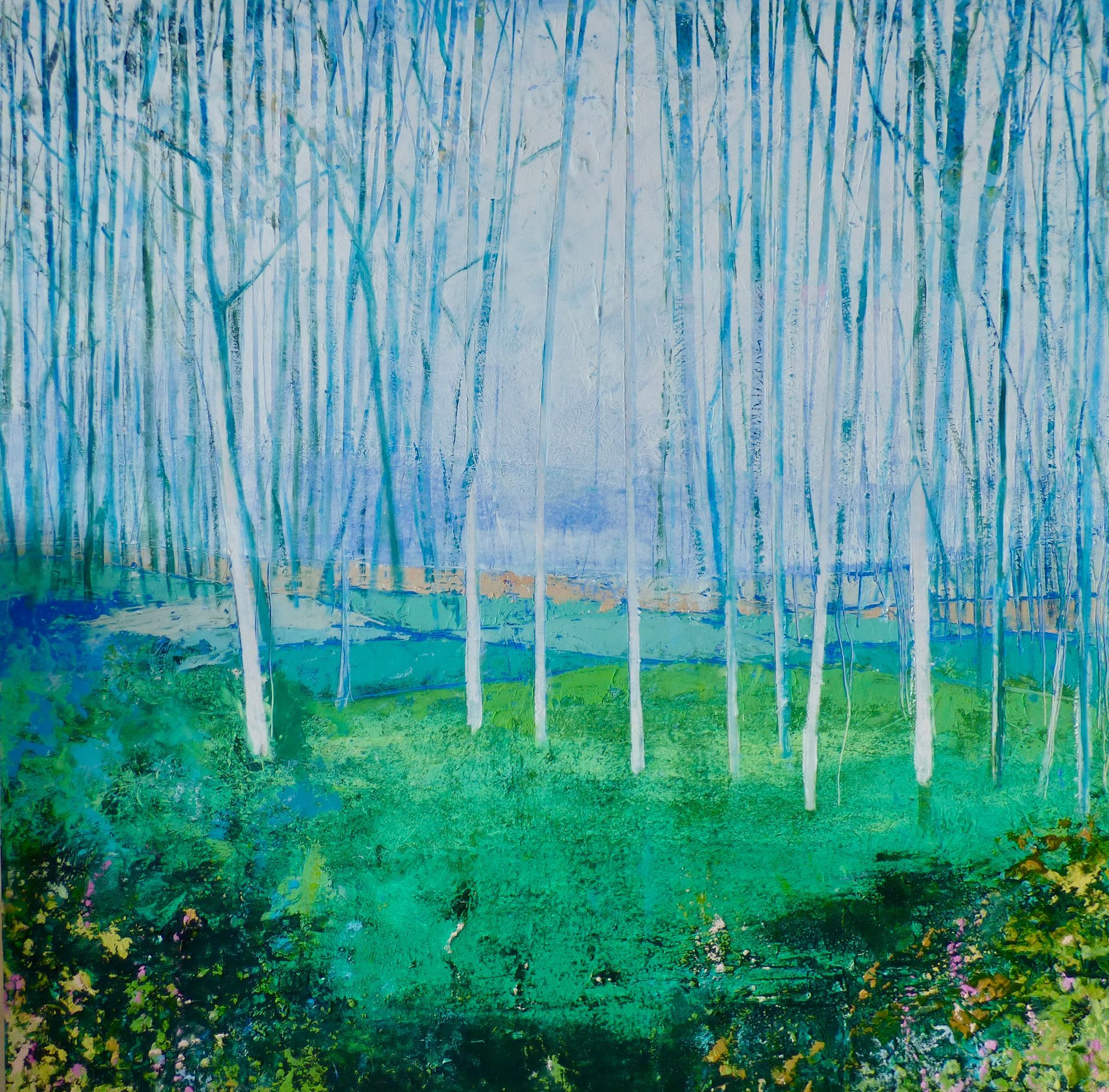 Song of Spring Oil and Cold Wax on Panel 55cm x 55cm £750