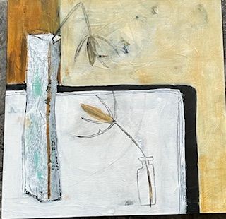 Teasel Mixed Media 25cm x 25cm SOLD