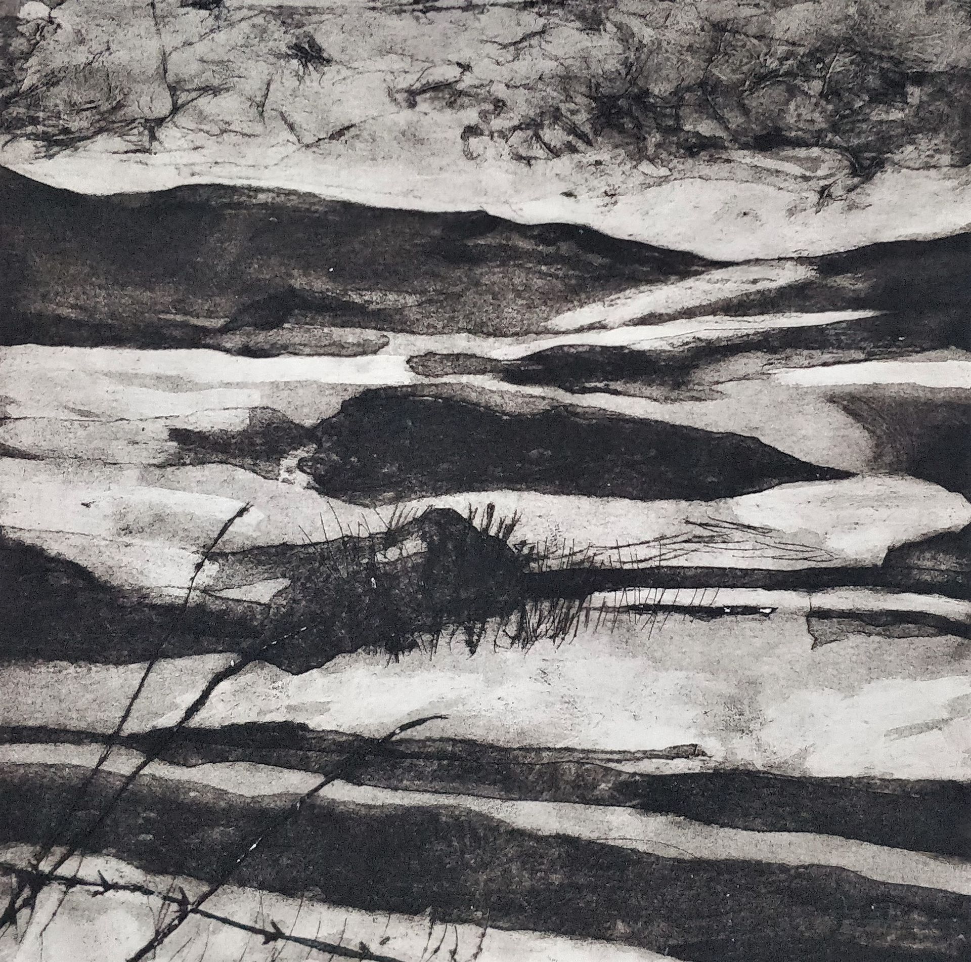 Hinterland A/P Collagraph 31.5cm x 31cm SOLD