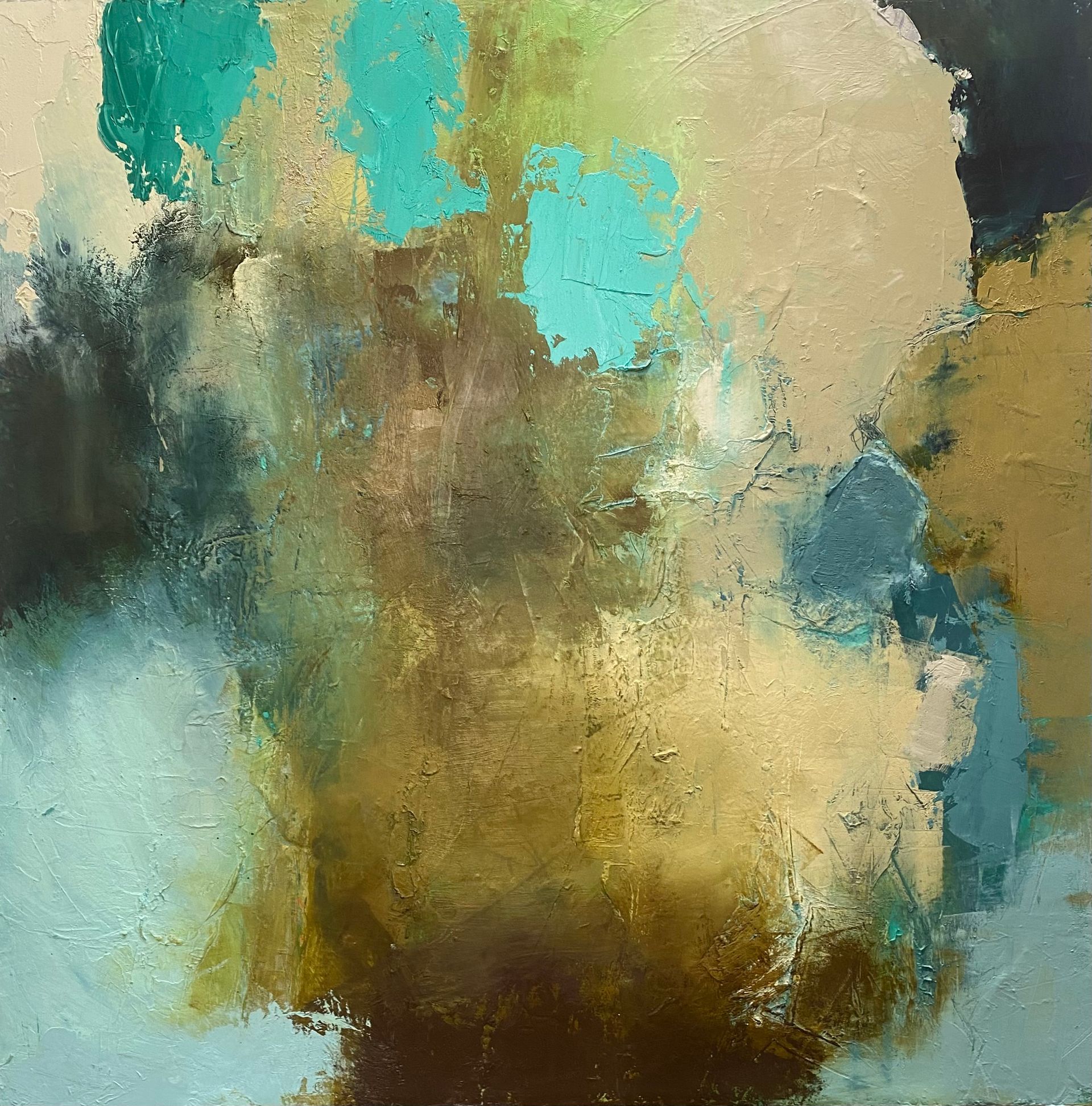 And the World Still Turned Oil and Cold Wax on Cradled Panel 82cm x 82cm £1750