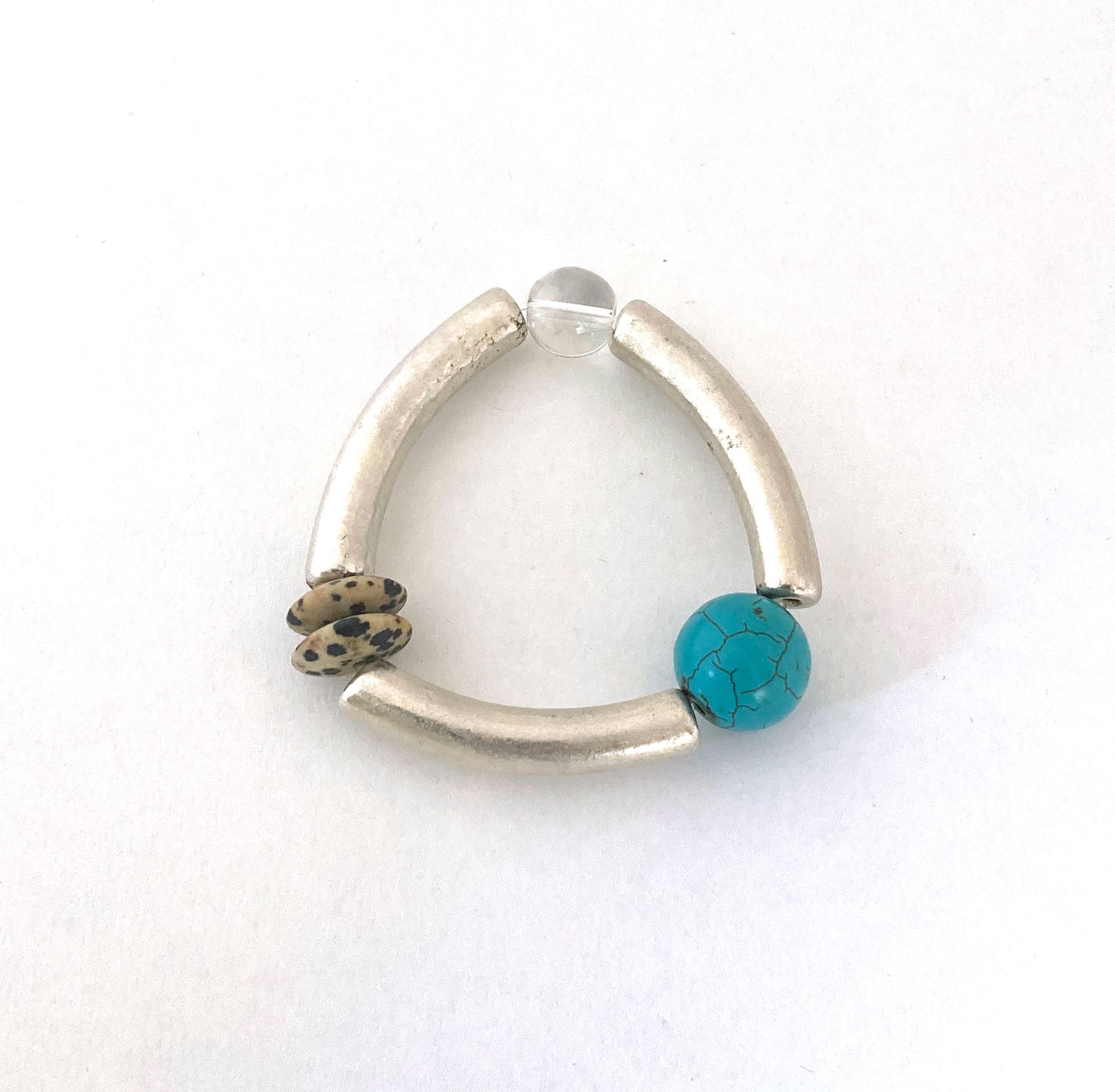 Mixed Stone Silver Tube V SOLD