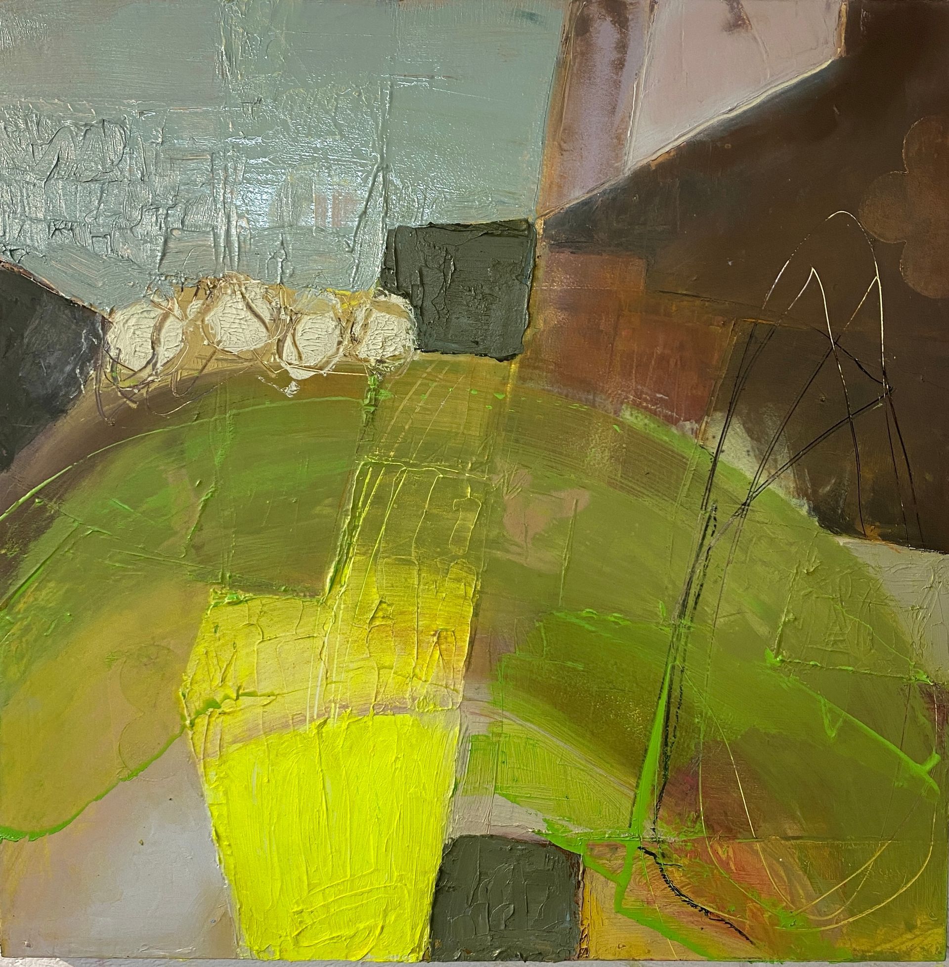 Mount Oil and Cold Wax on Cradled Panel 50cm x 50cm £800