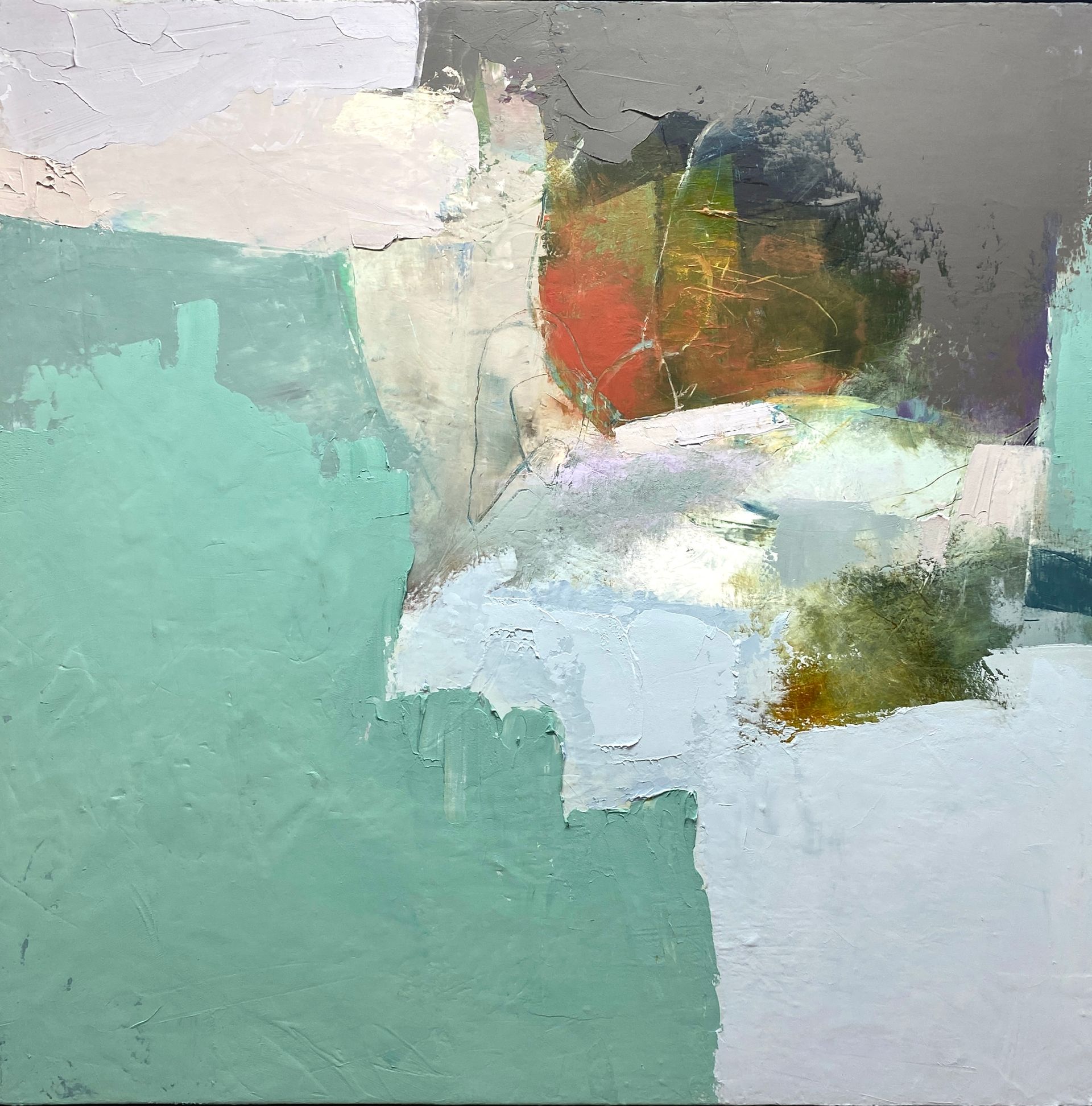 Wednesday Oil and Cold Wax on Cradled Panel 82cm x 82cm £1750