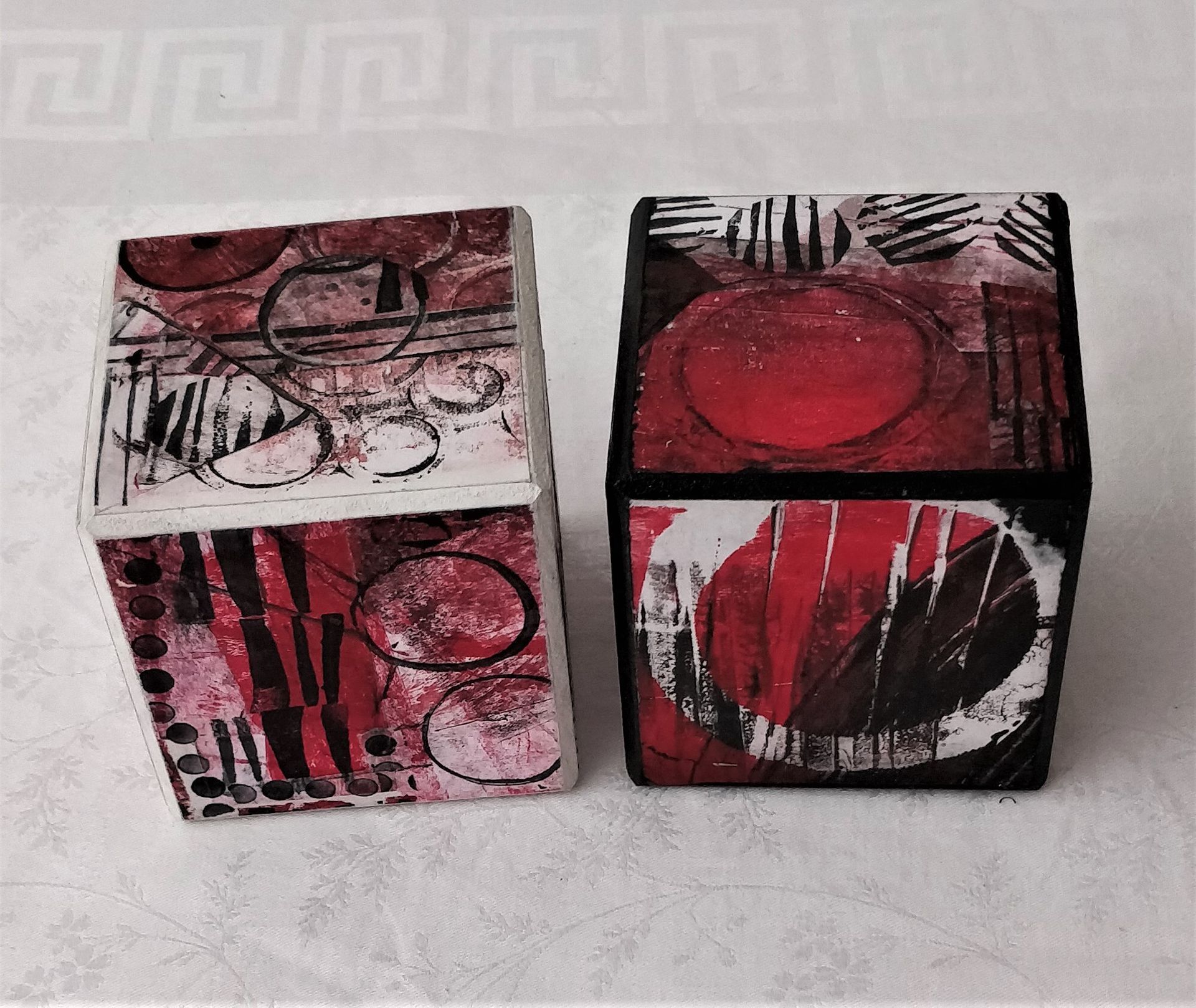 Nothing is ever just Black and White Pair of Wooden Cubes Each Cube 9cm £170