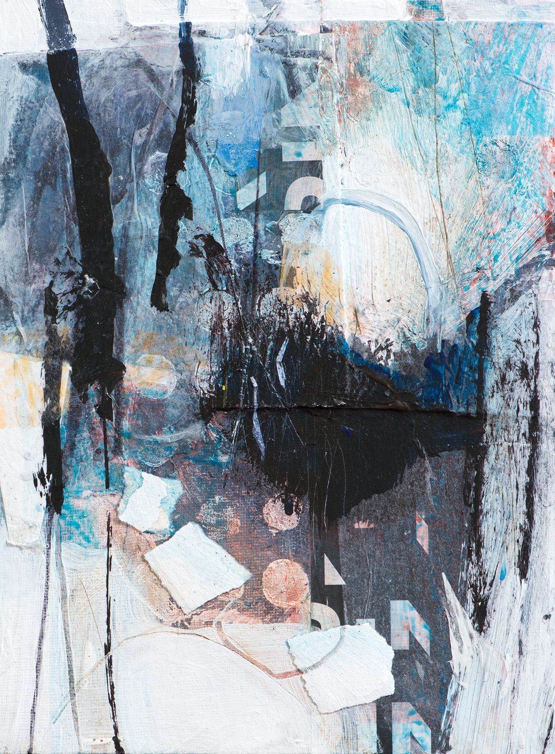 The Old Footpath Paper Collage Acrylic on Board 24cm  x 18cm x 0.5 cm SOLD 