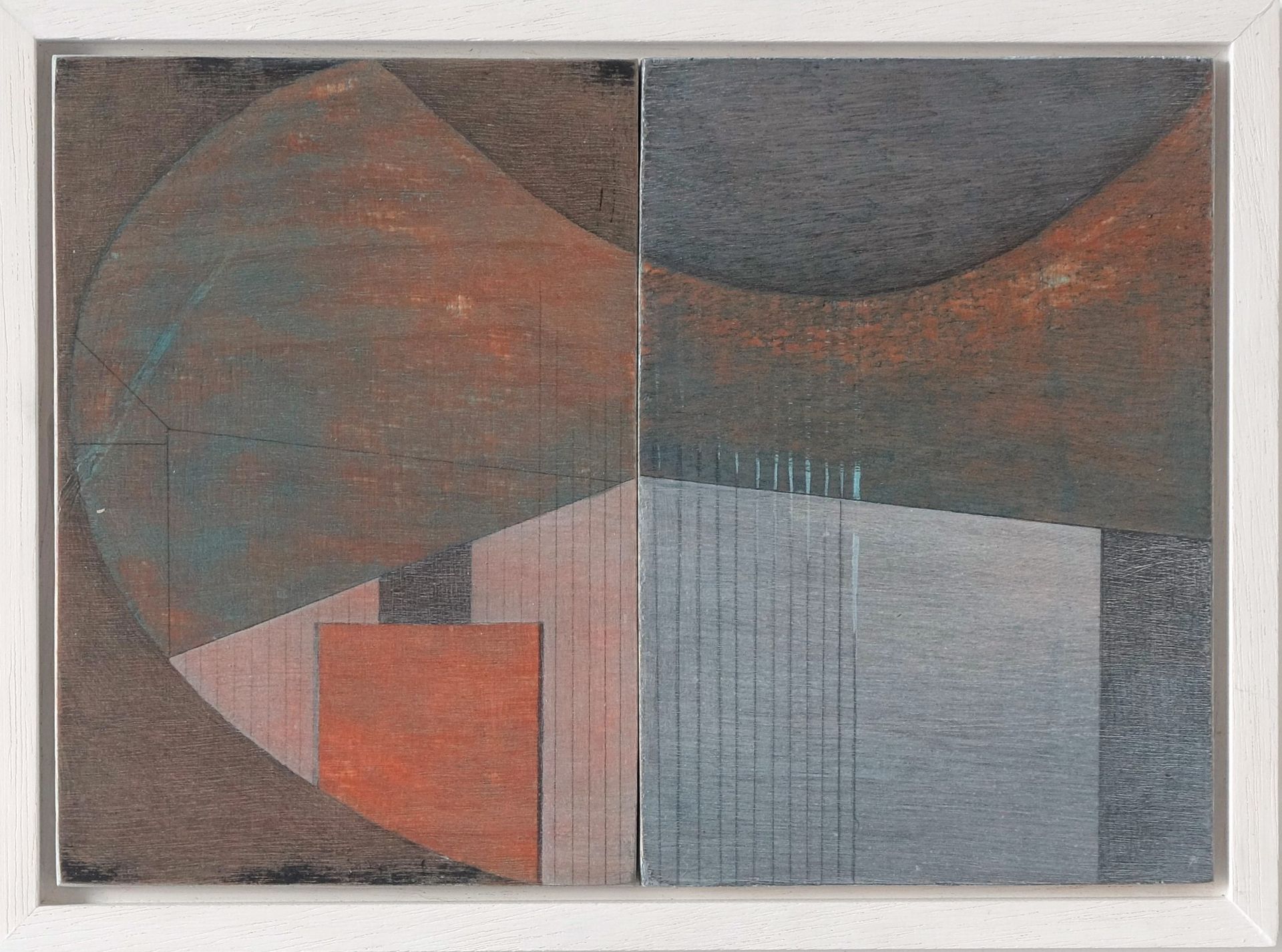 Peripheries Paint Pencil and Charcoal on Wood 20cm x 27cm POA