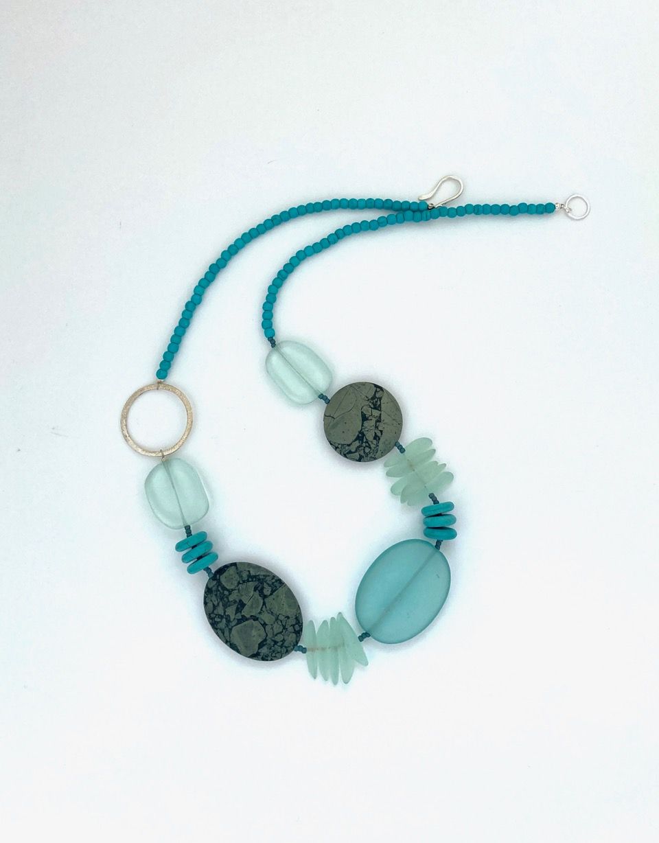 Aqua Sea Glass III Necklace SOLD