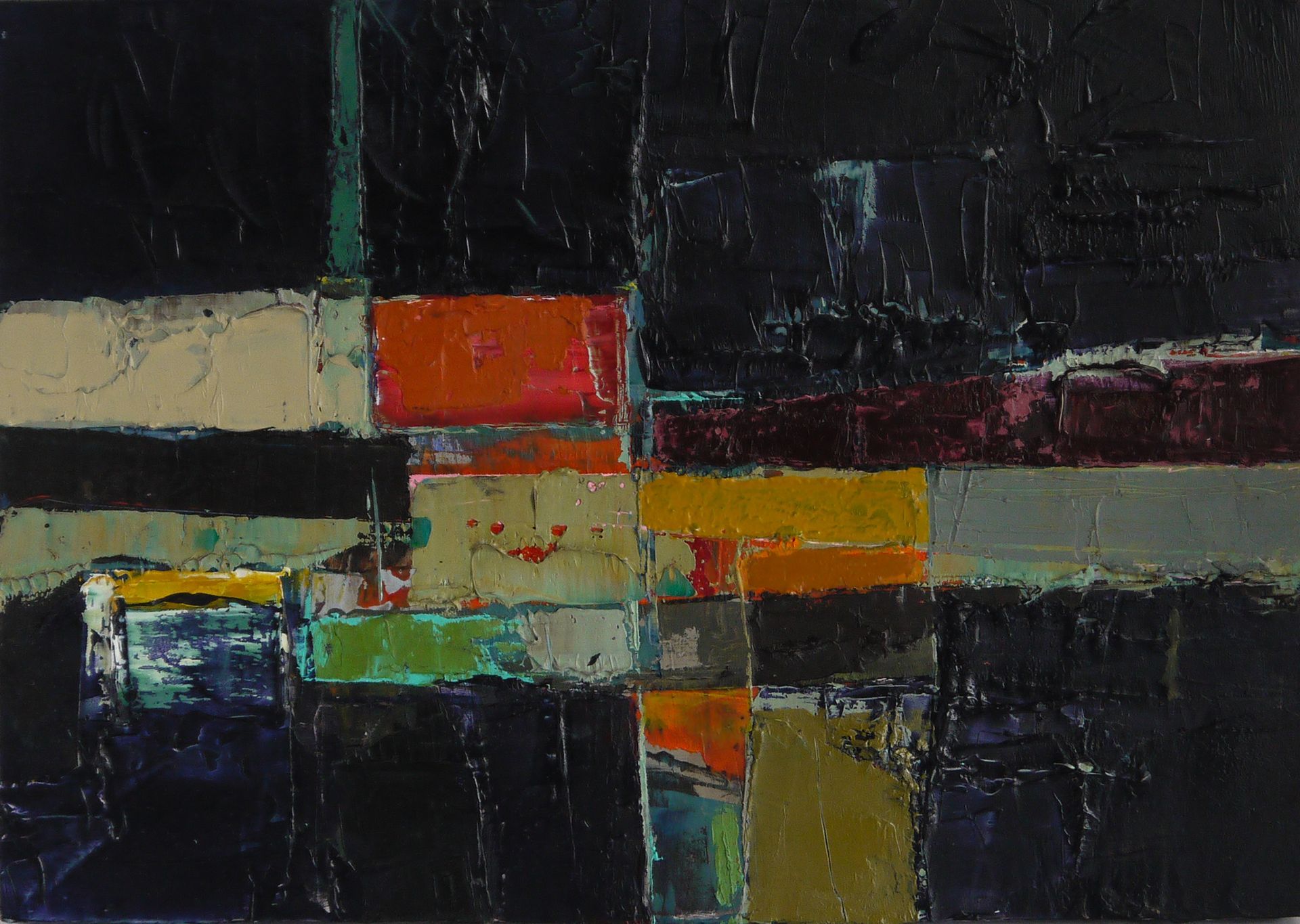 Field Forms Oil and Cold Wax  on Wooden Panel 30cm x 30cm x 2cm £1250