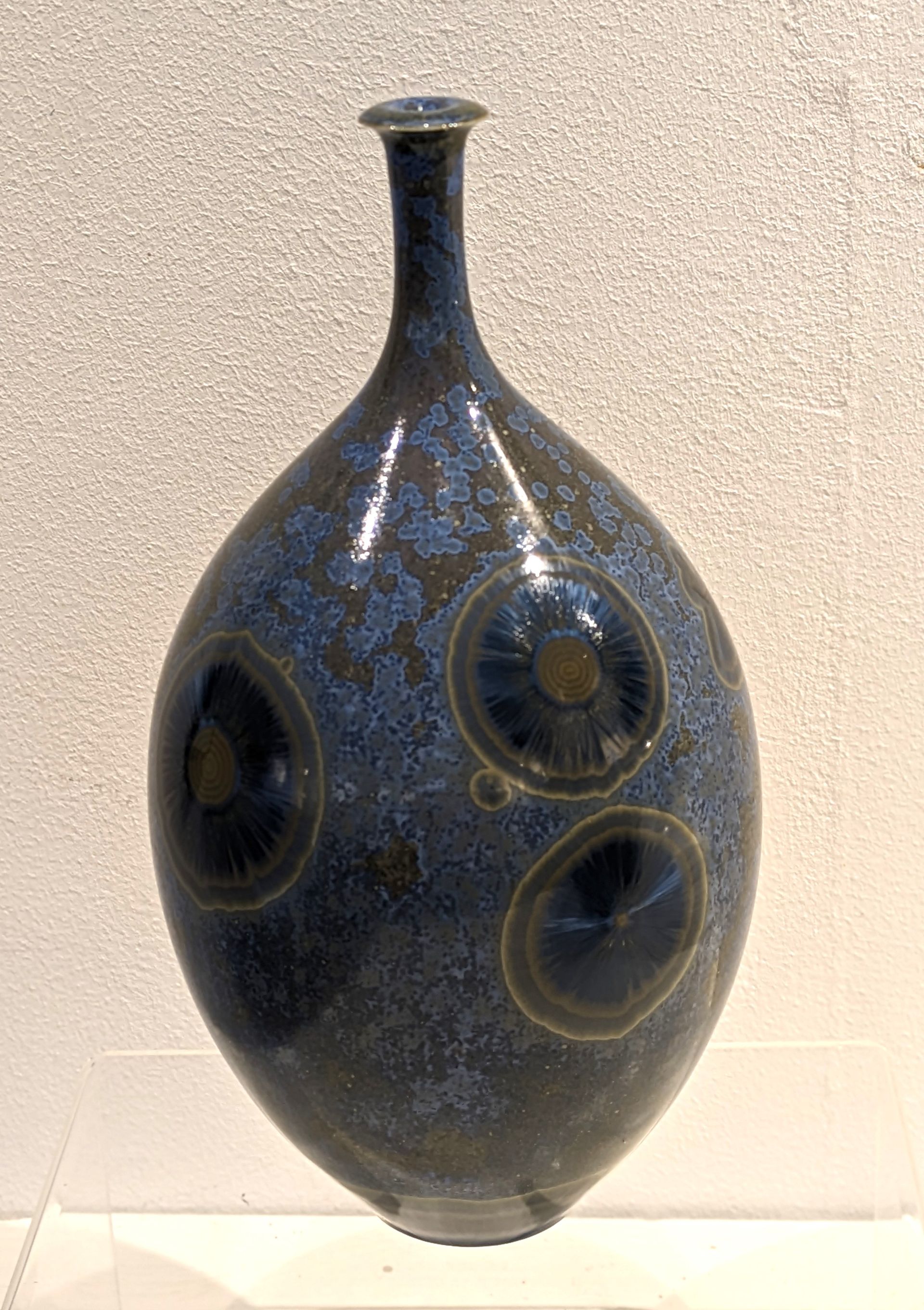 CRD Pale Green, Blue, Tan Glaze Bottle Form 18cm x 9cm £60