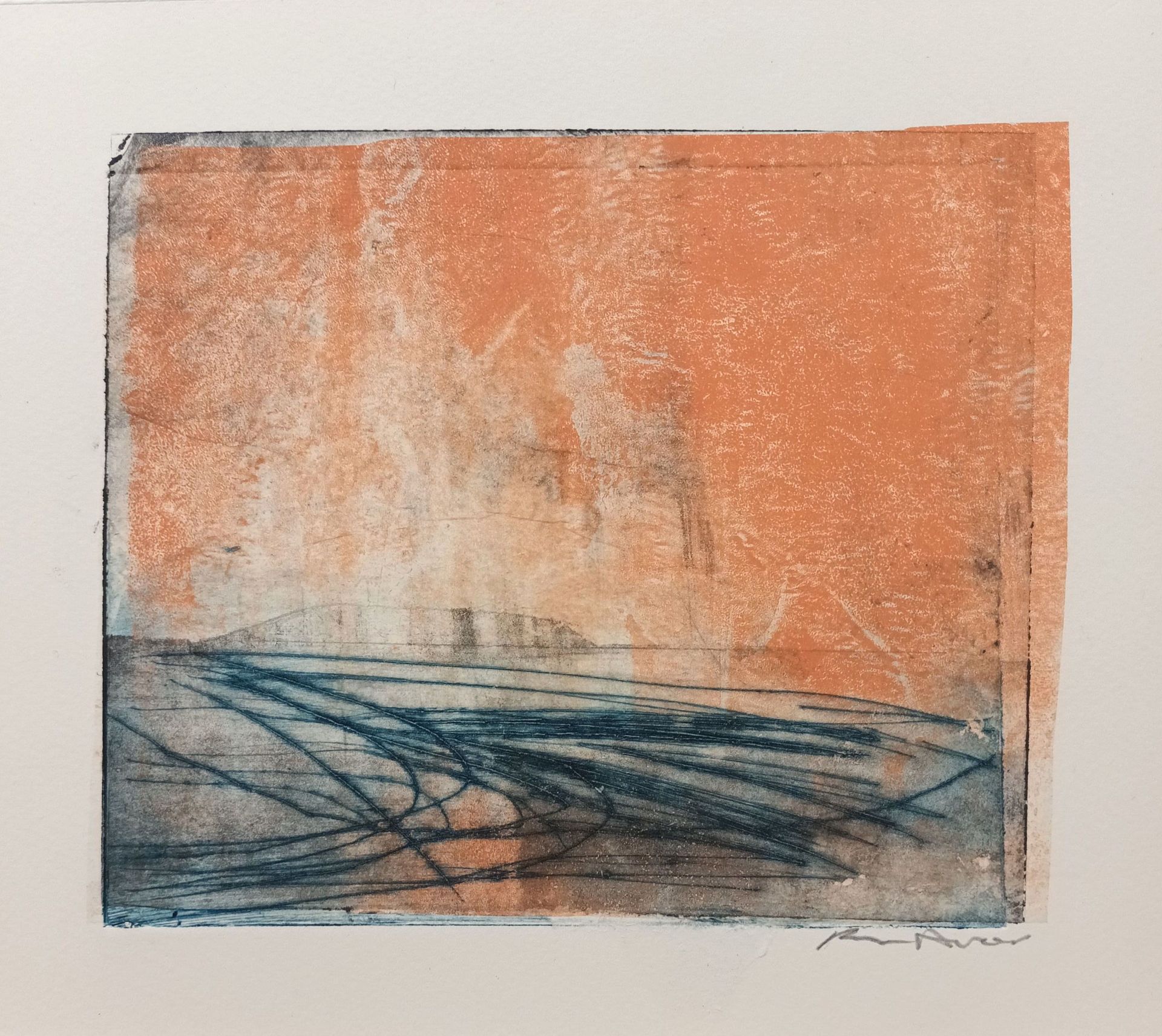 Rain Over Portland 2 Photopolymer Etching, Monoprint, Collage and Drawing 16cm x 19cm £145