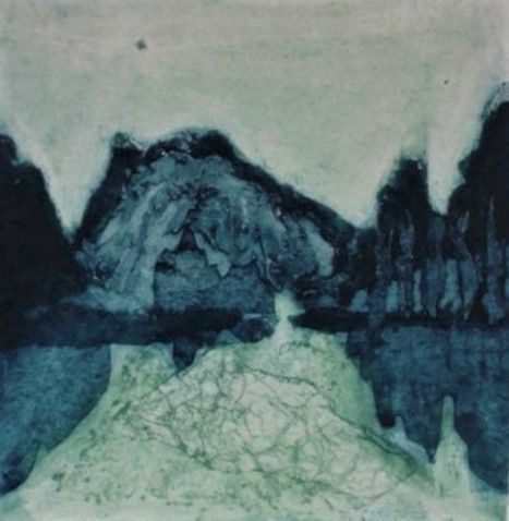 Genius Loci Fragrant Mountains, Guilin Monotype on Collagraph, SOLD