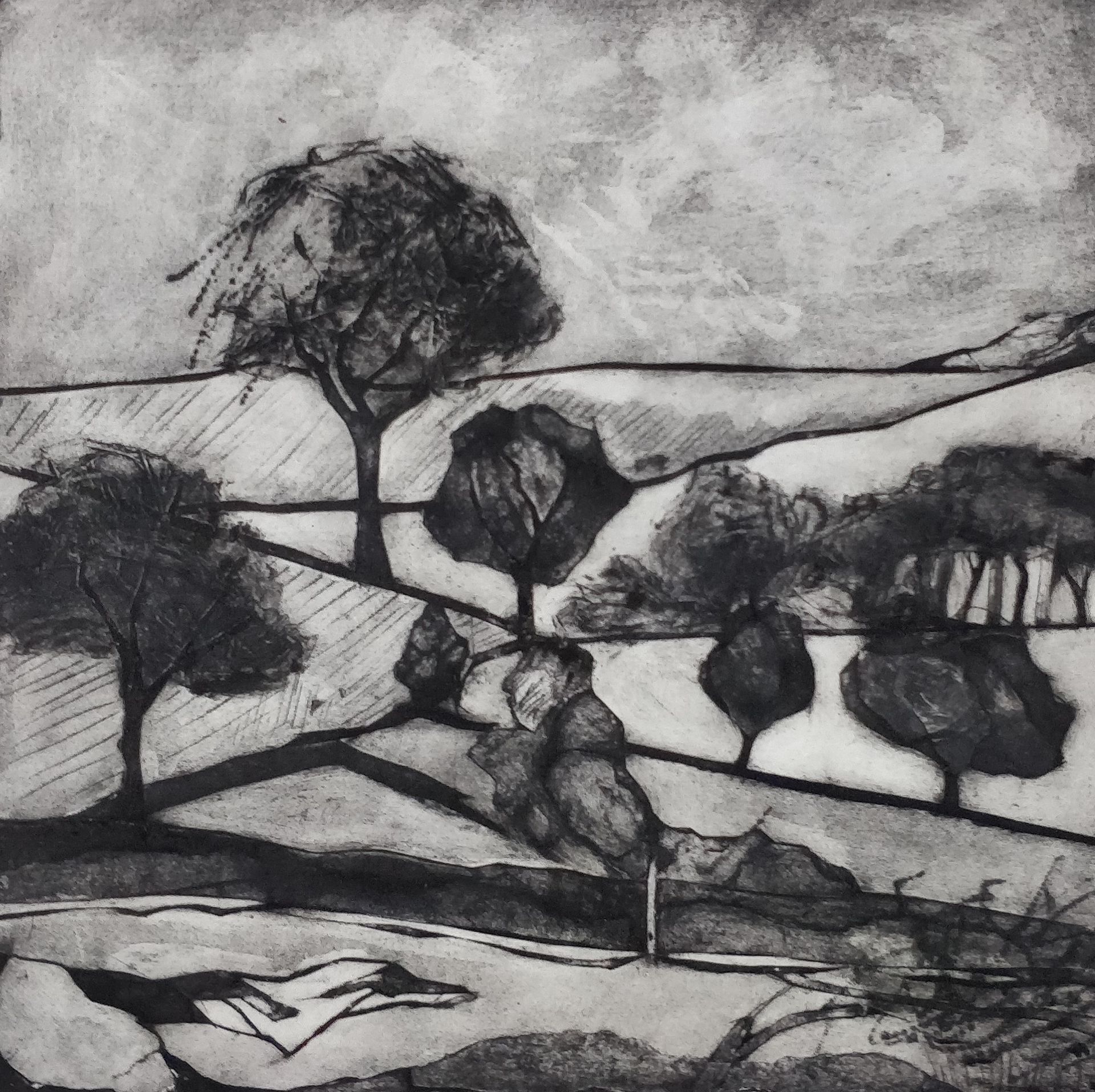 Treelines 2/5 Collagraph 25.5cm x 25.5cm £220