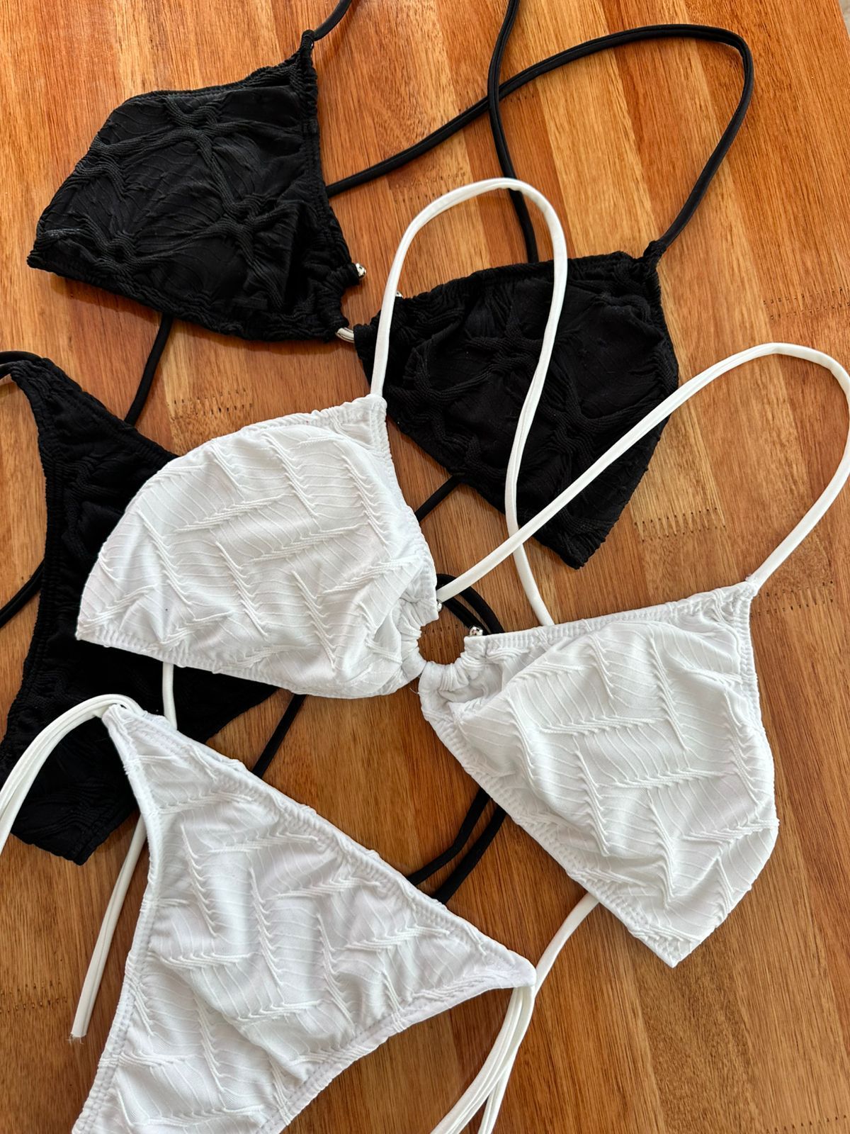 Bikini Aloha blanca/negra