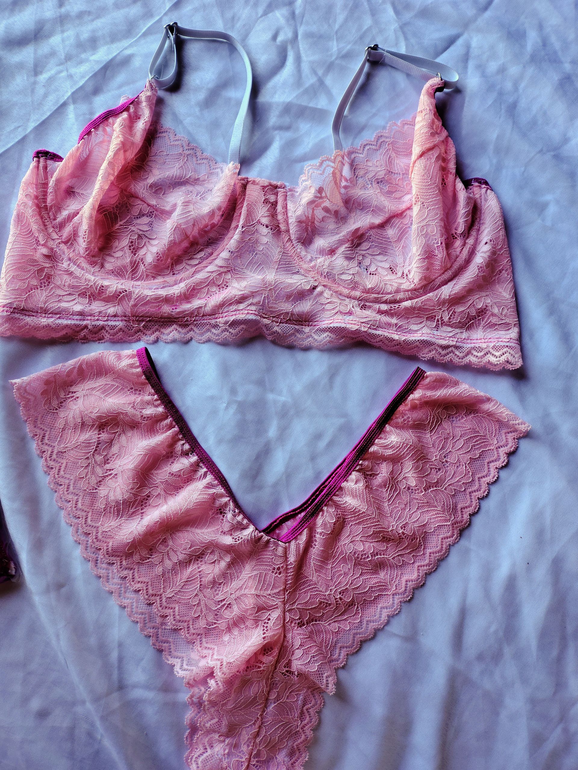 set encaje/aro Mala rosa