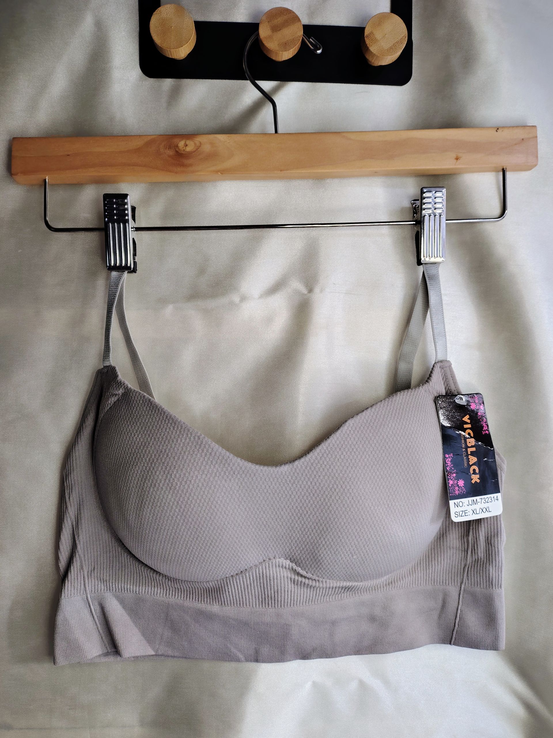 Sujetador push-up gris  tipo top