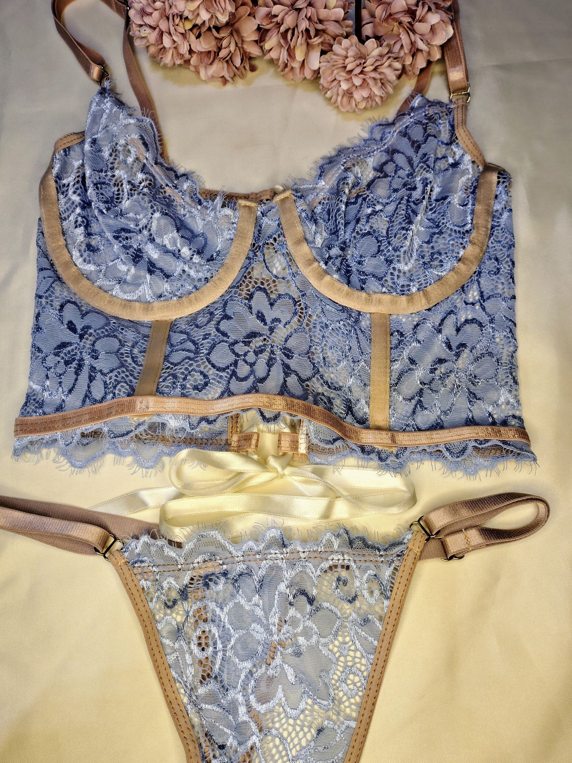 set corset MILA celeste/nude