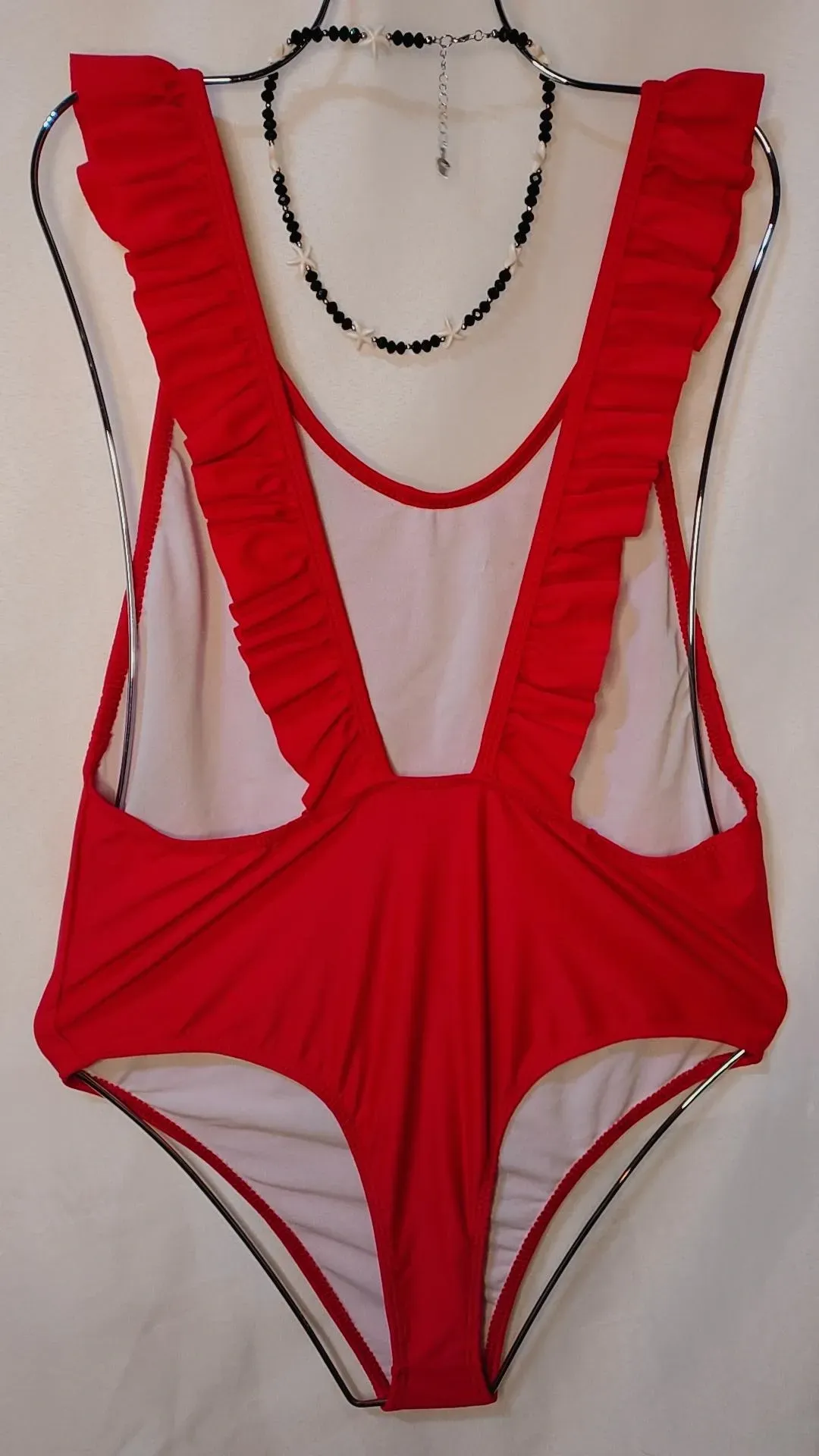 Malla enteriza Volados rojo