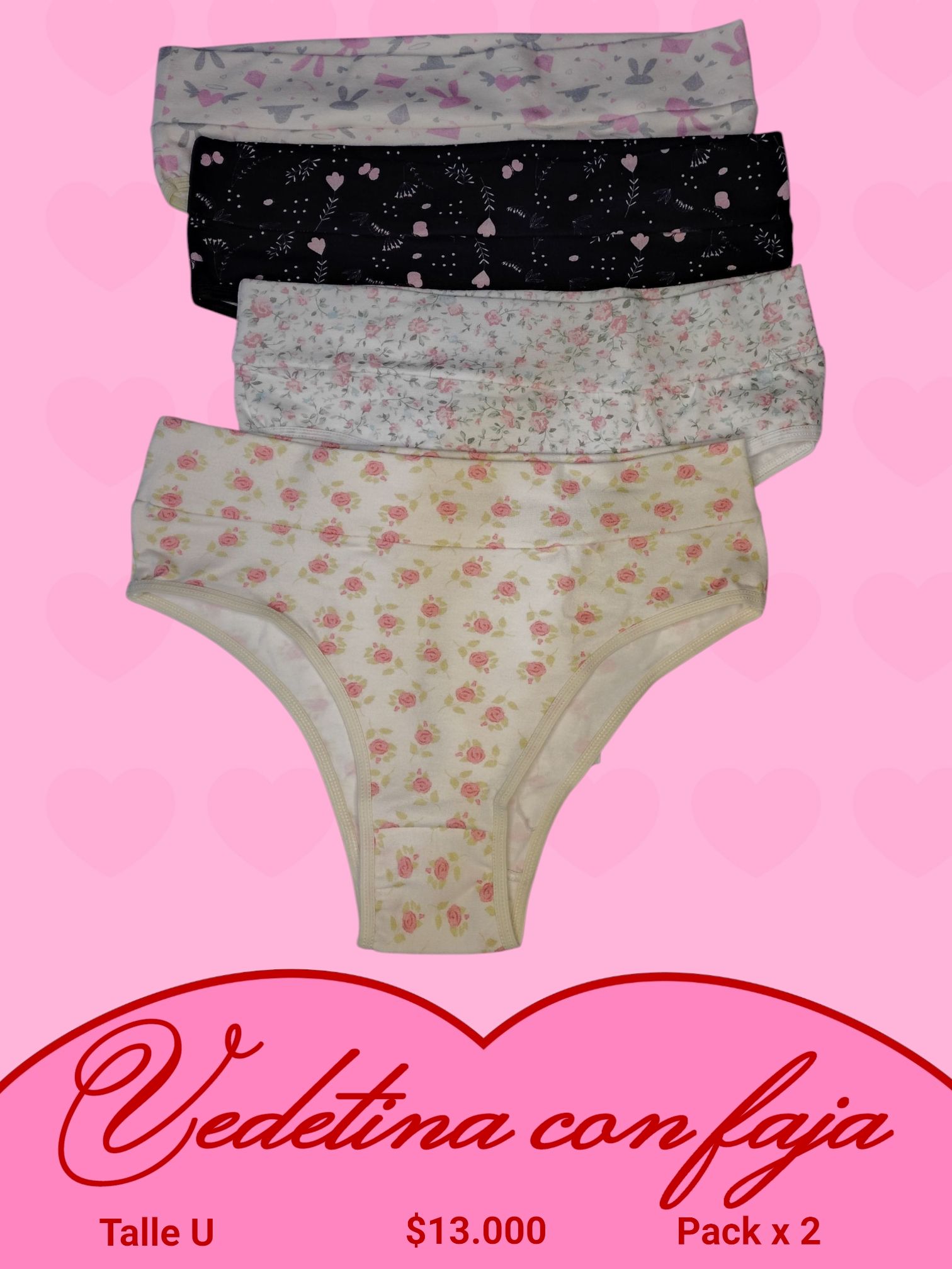 Vedetina con Faja estampas pack x2