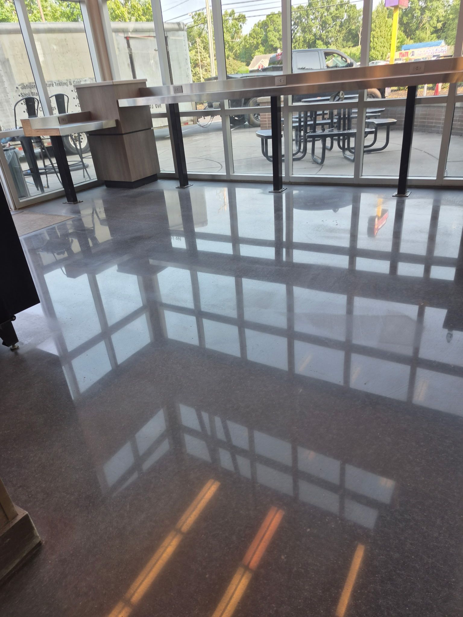 concrete polishing for lobby charlotte