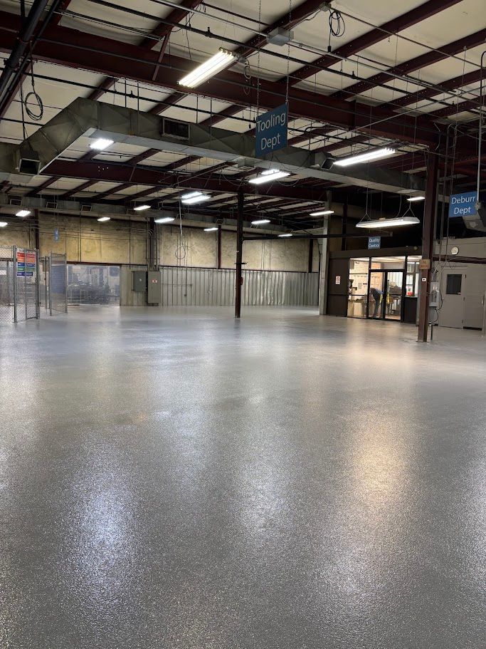 Gray flake epoxy floor