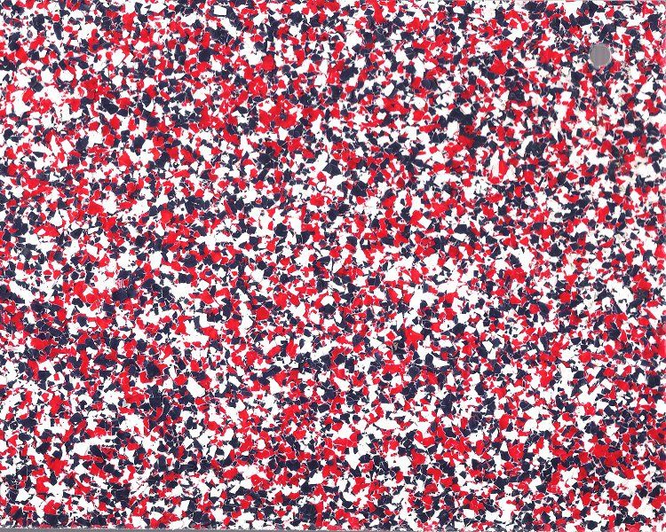 a red , white and blue polka dot pattern on a white background