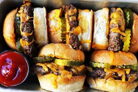 A Bunch of Hamburgers in a Box With Ketchup — The Larder Byron Bay in Byron Bay, NSW