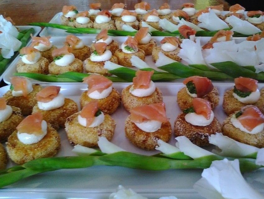 A Tray of Appetizers With Salmon and Cream Cheese — The Larder Byron Bay in Byron Bay, NSW