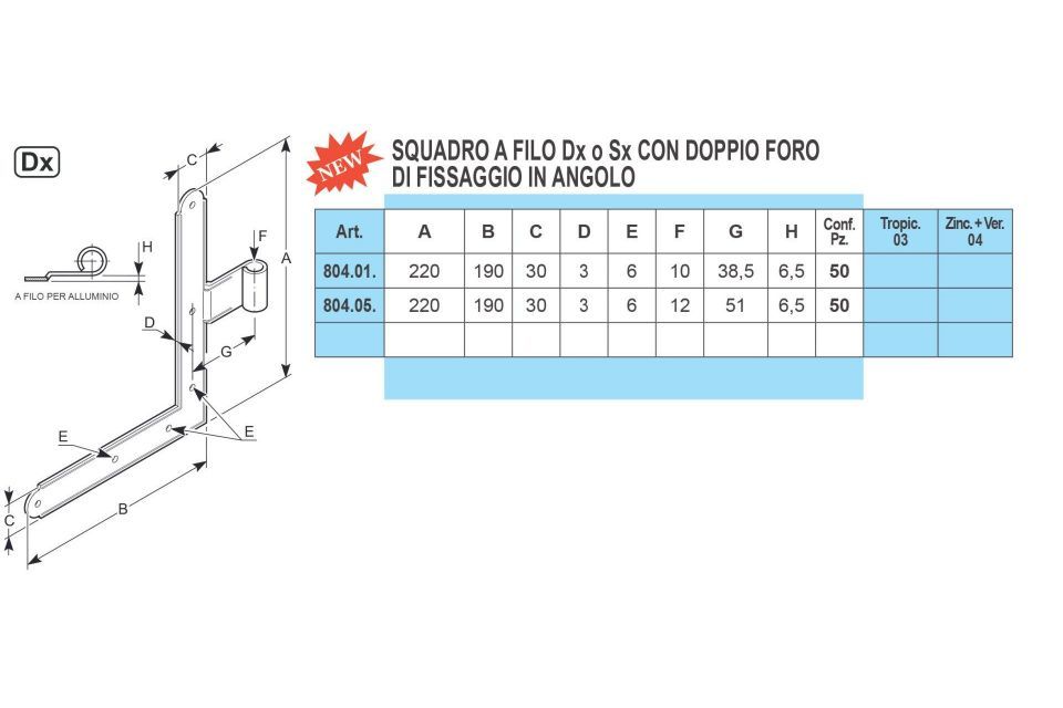 Caratteristiche squadri