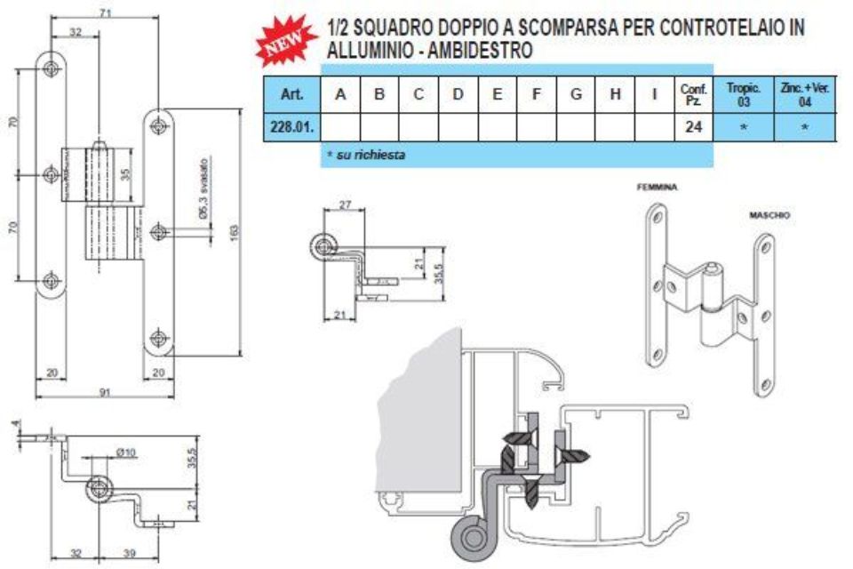 Caratteristiche doppie a scomparsa
