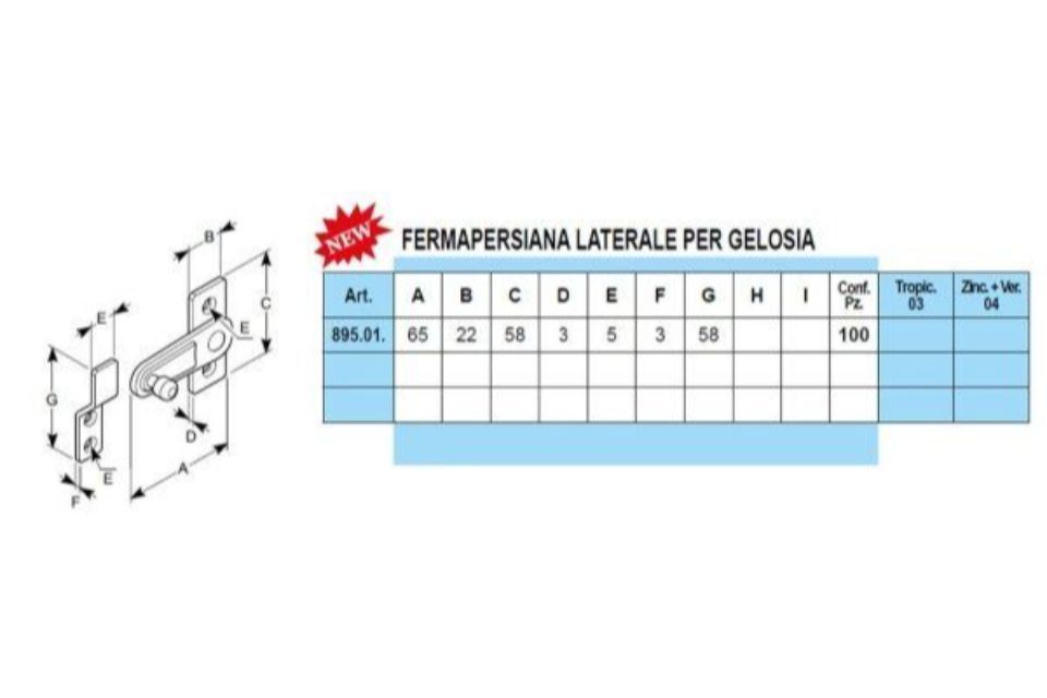 Caratteristiche accessori per gelosie