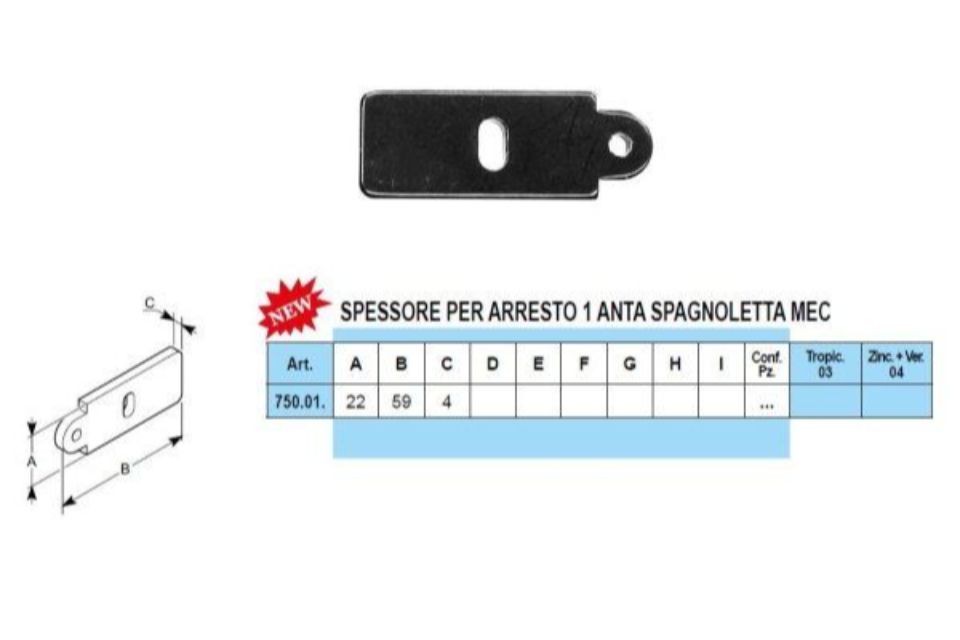 Caratteristiche spagnolette mec