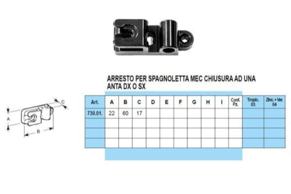 Caratteristiche spagnolette mec