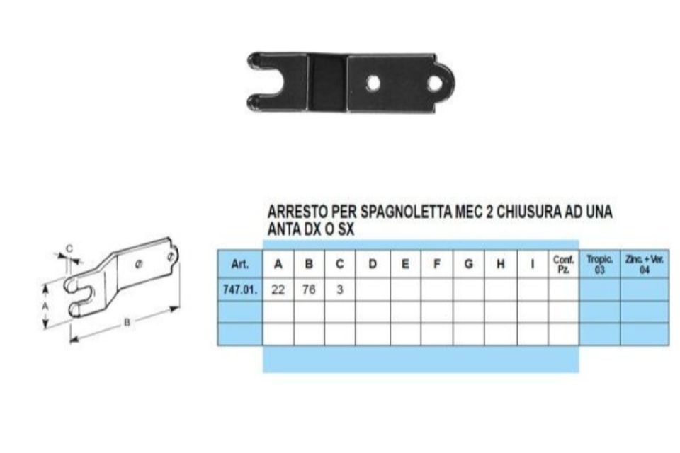 Caratteristiche spagnolette mec 2