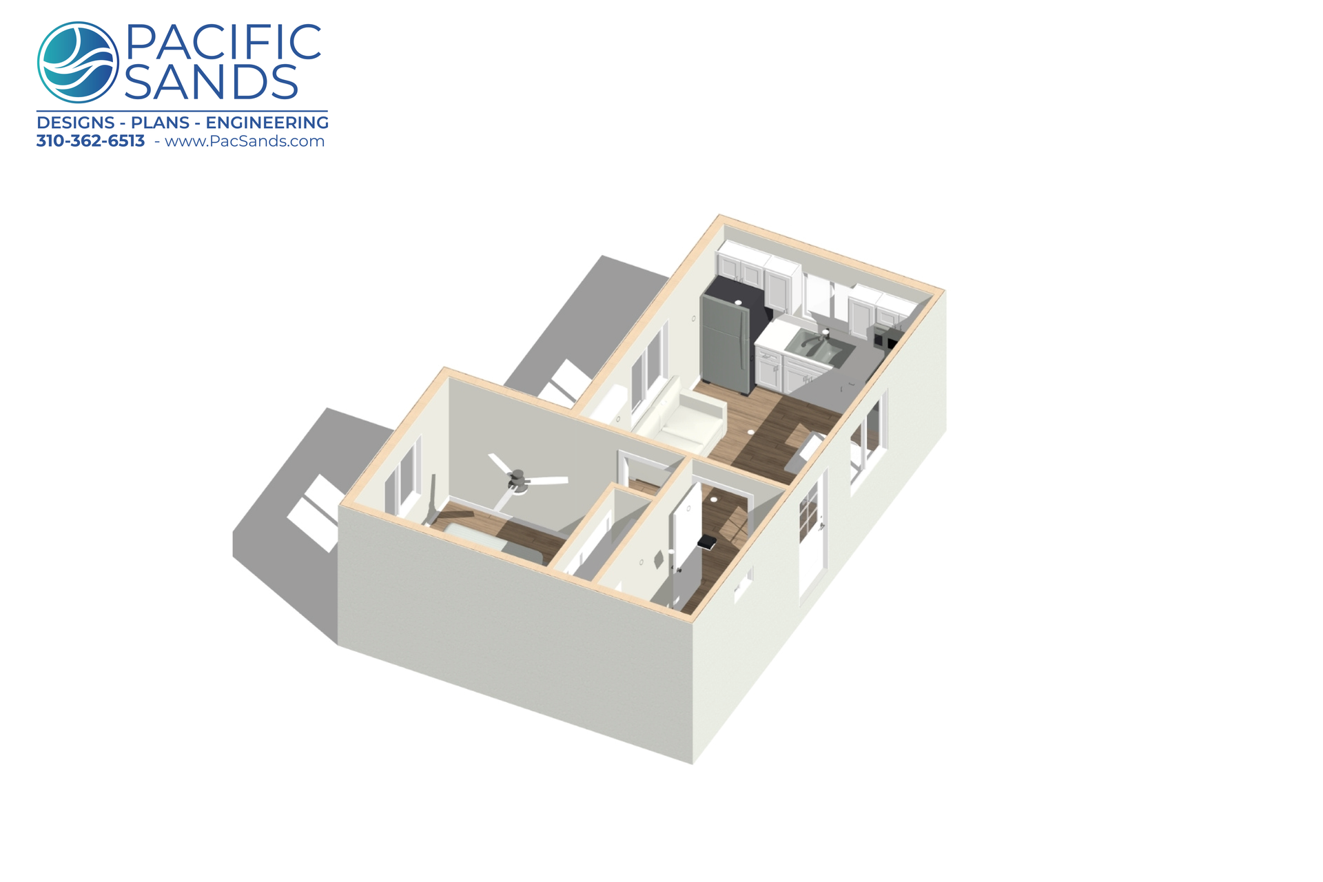 1 bed 1 bath 400 sq ft ADU