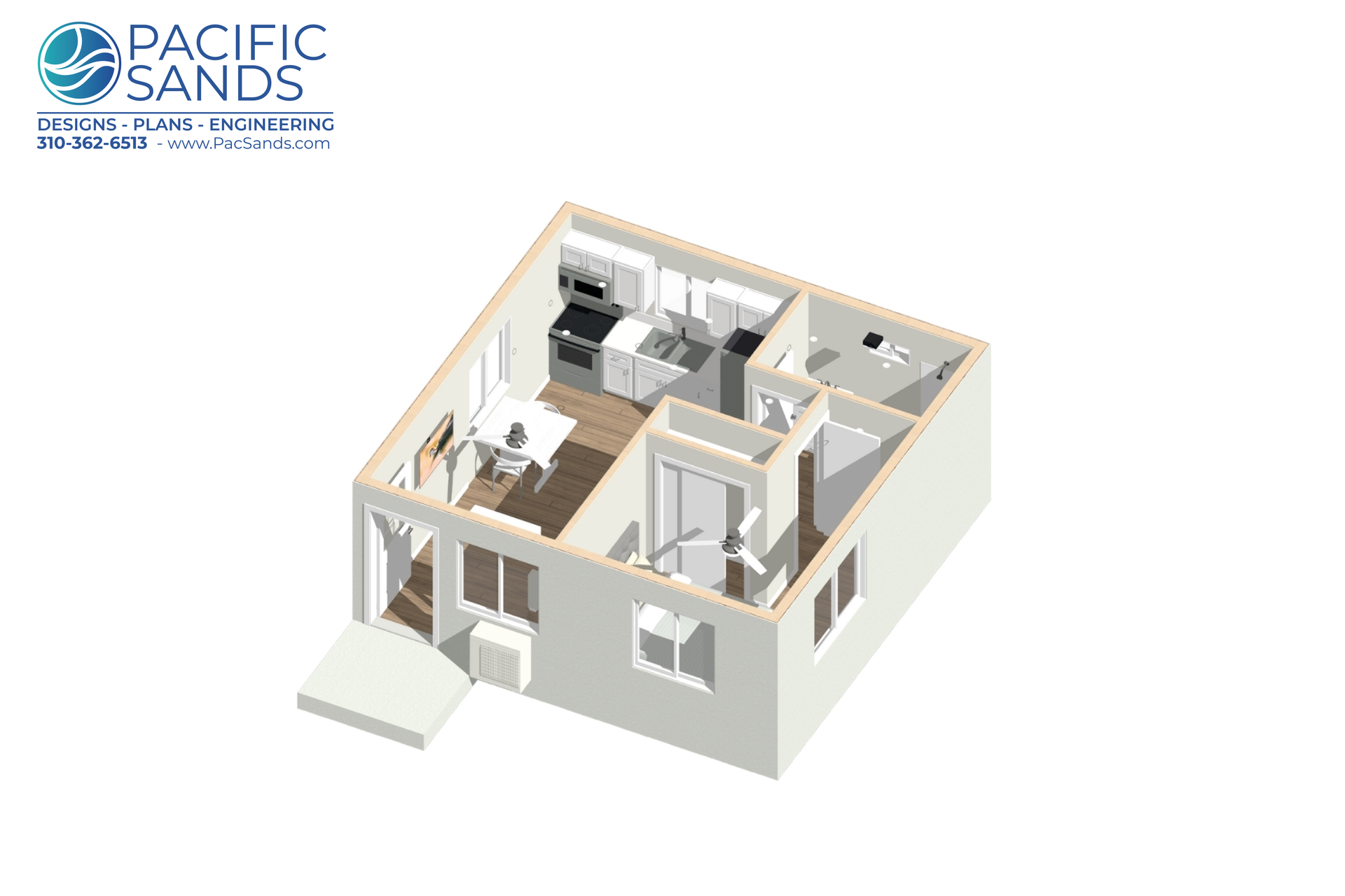 1 bed 1 bath 410 sq ft ADU