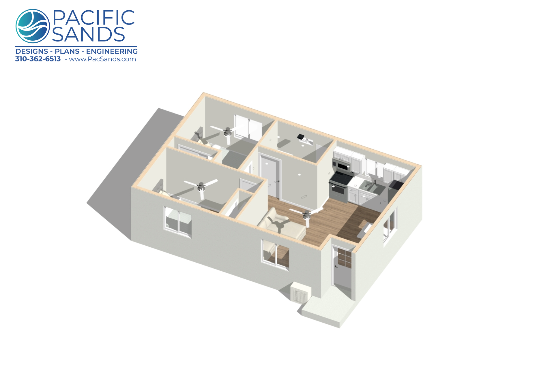 2 bed 1 bath 600 sq ft ADU