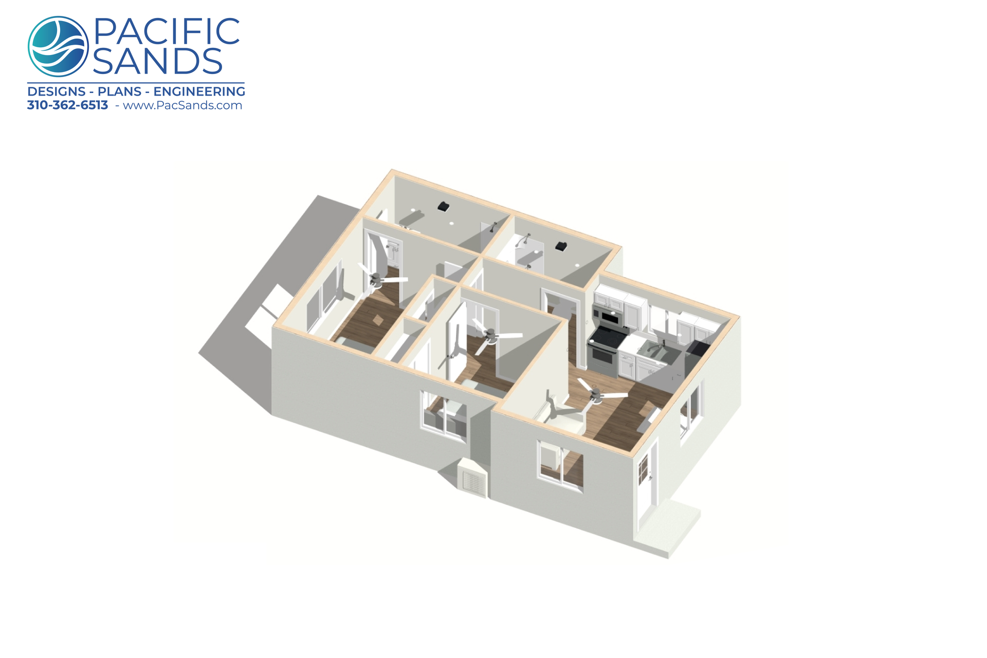 2 bed 2 bath 600 sq ft ADU