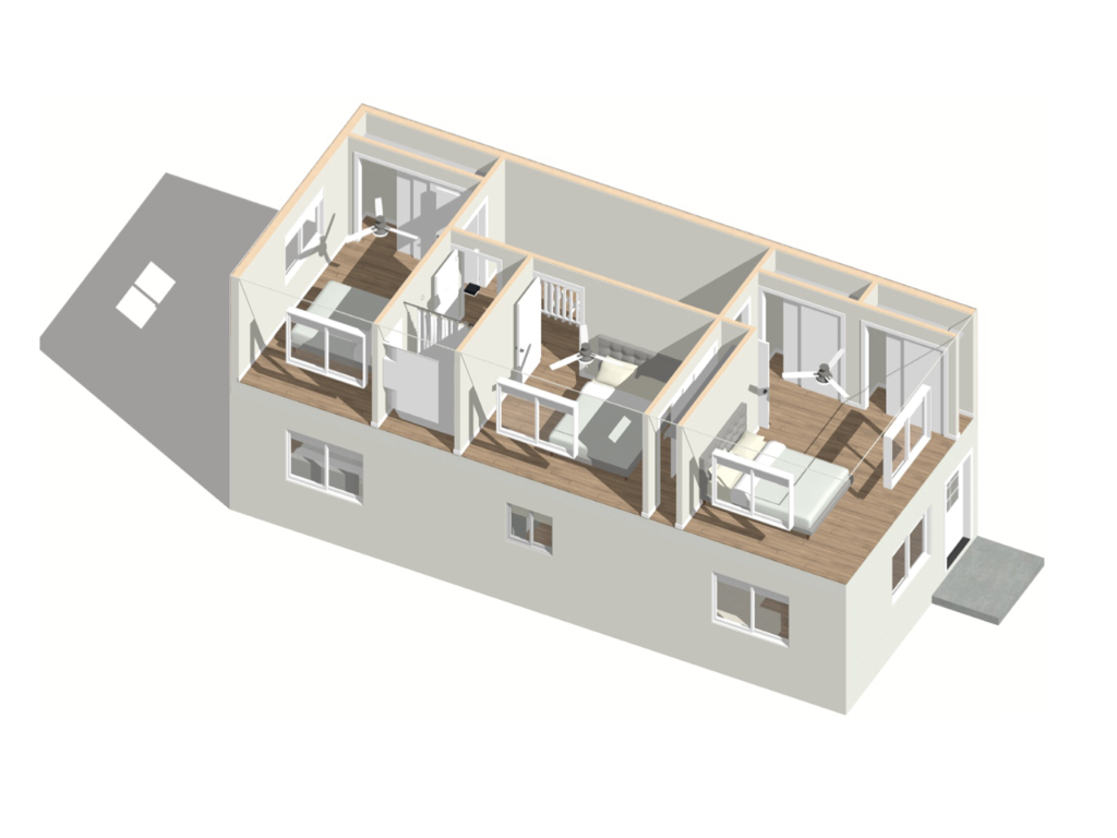 4 bedrooms + 2 bathrooms 2-storey 1200 sq ft