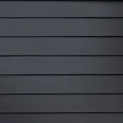 It is a close up of a black garage door.