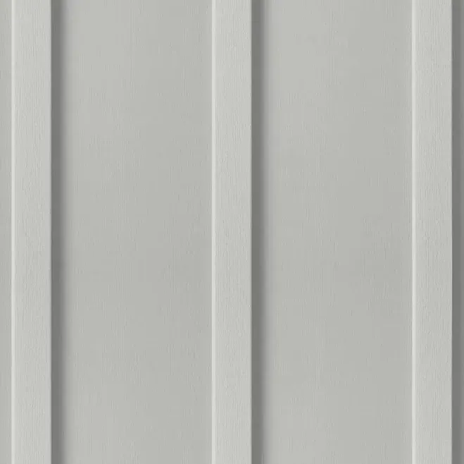 A close up of a gray siding panel on a house.