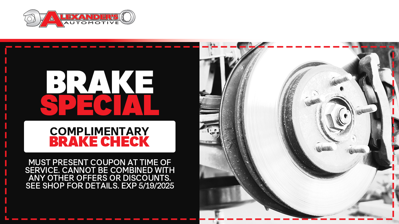 A brake special coupon for complimentary brake check